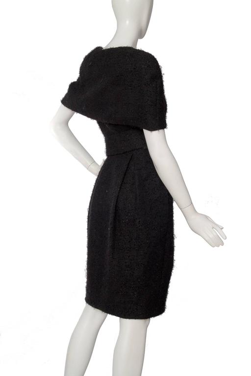 1980s black Caped Murray Arbeid Wool Dress For Sale at 1stDibs