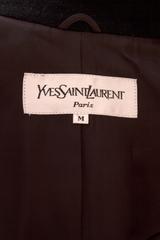 1980s Yves Saint Laurent Black & White Wool Coat