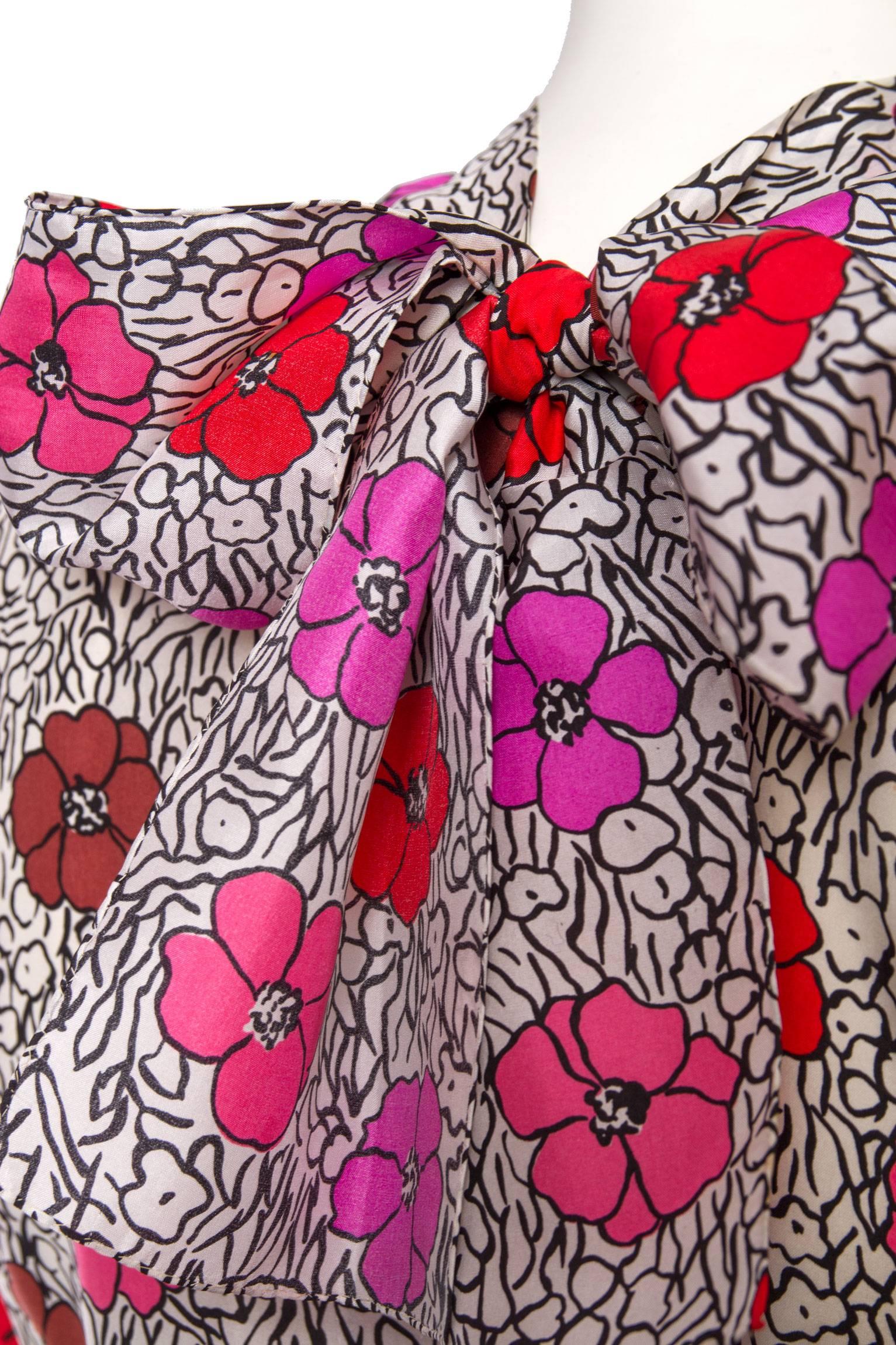 1960s Floral Chanel Haute Couture Dress 4