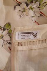 1970s Valentino Cotton  Peasant Dress