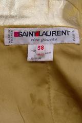 1992 Documented Yves Saint Laurent Double Breasted Gold Leather Jacket