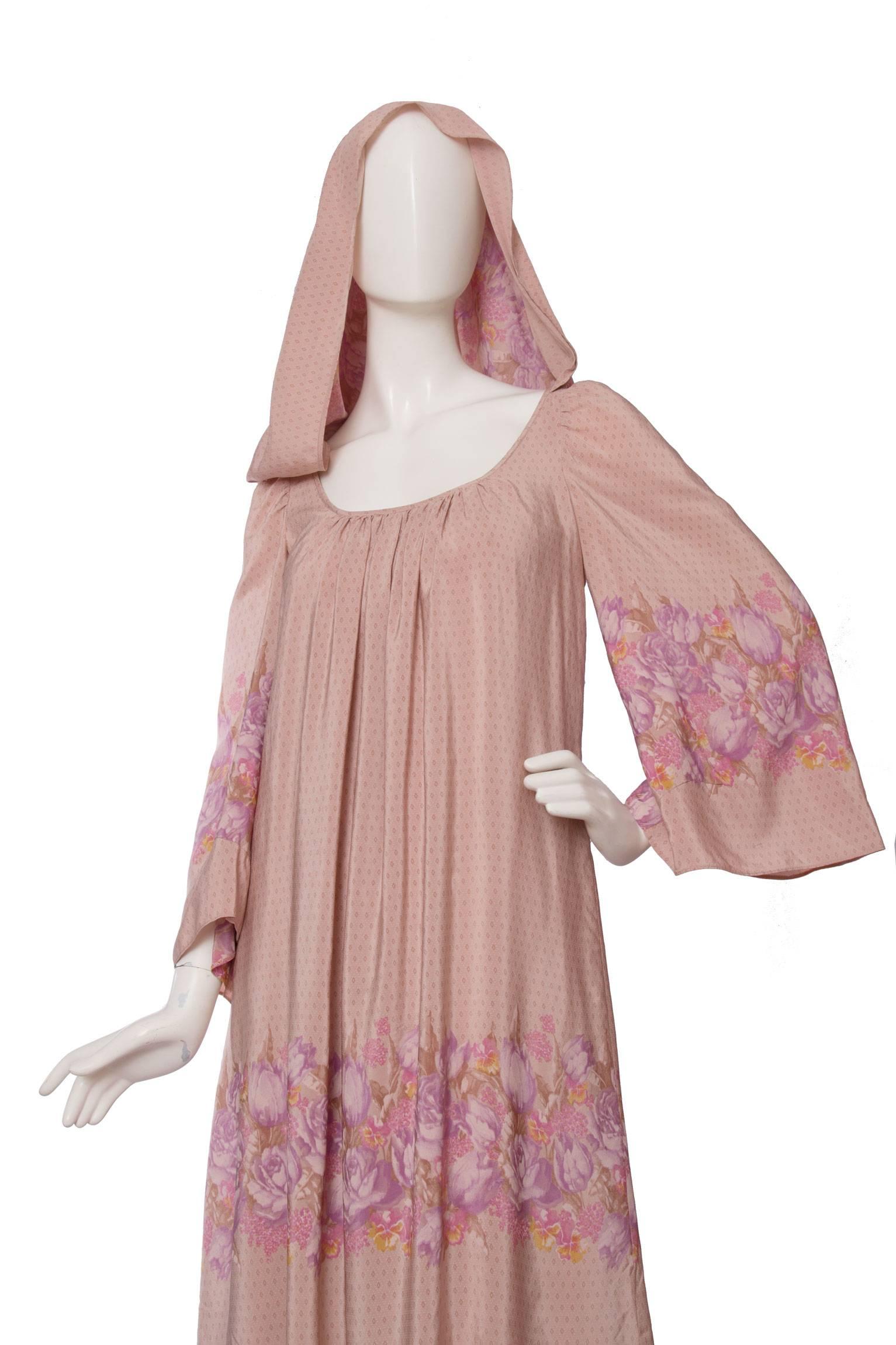 Women's 1970s Ted Lapidus Hooded Silk Dress