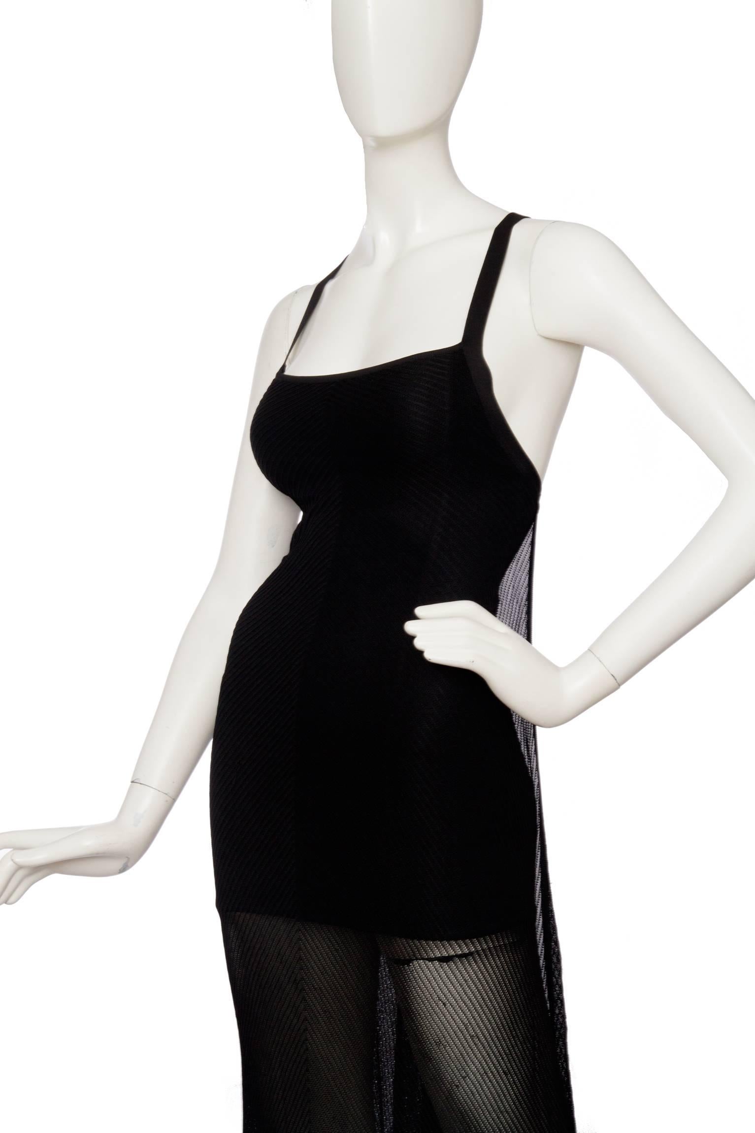 1990s Herve Leger Black Evening Gown  For Sale 4