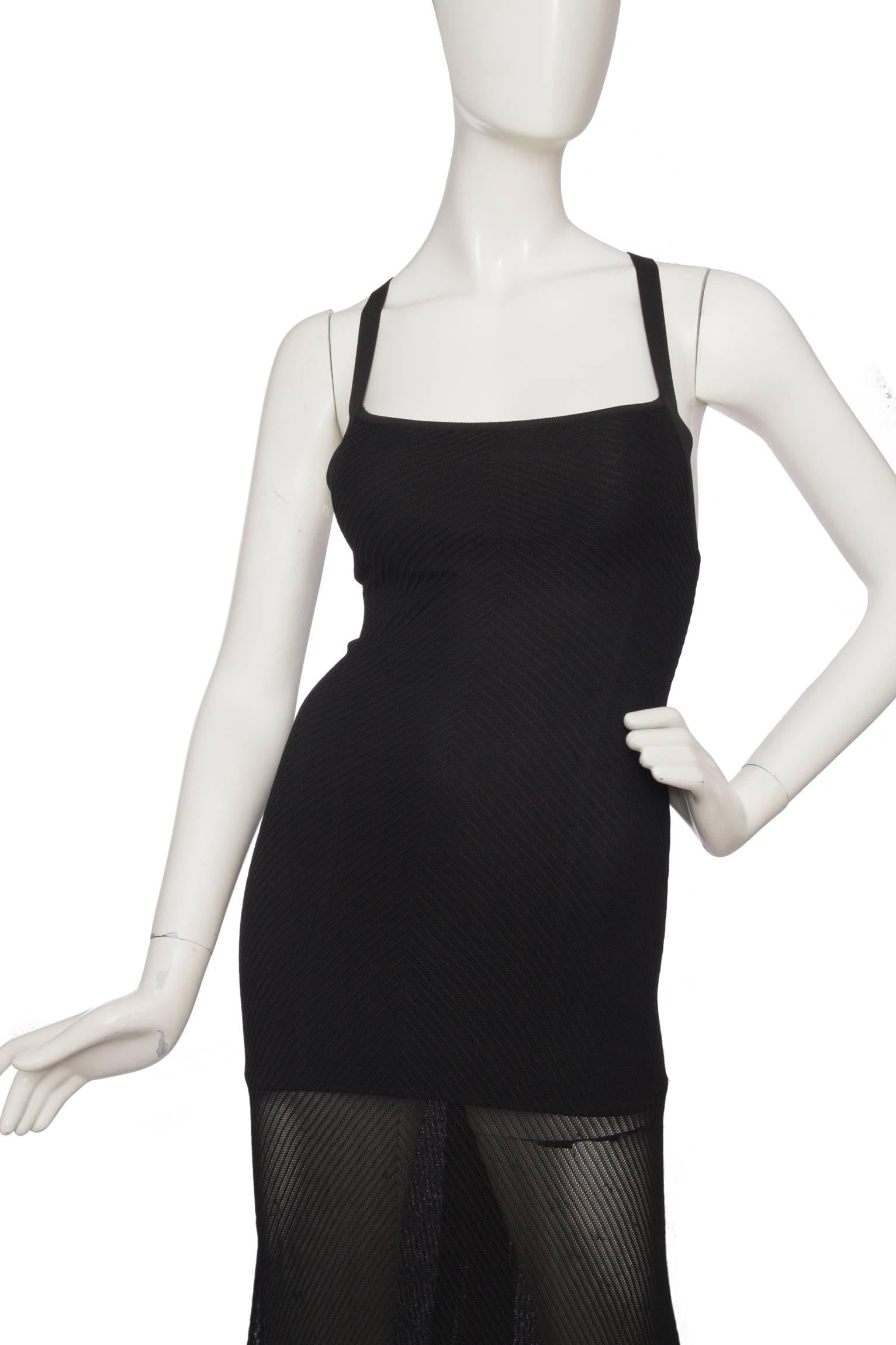 1990s Herve Leger Black Evening Gown  For Sale 5