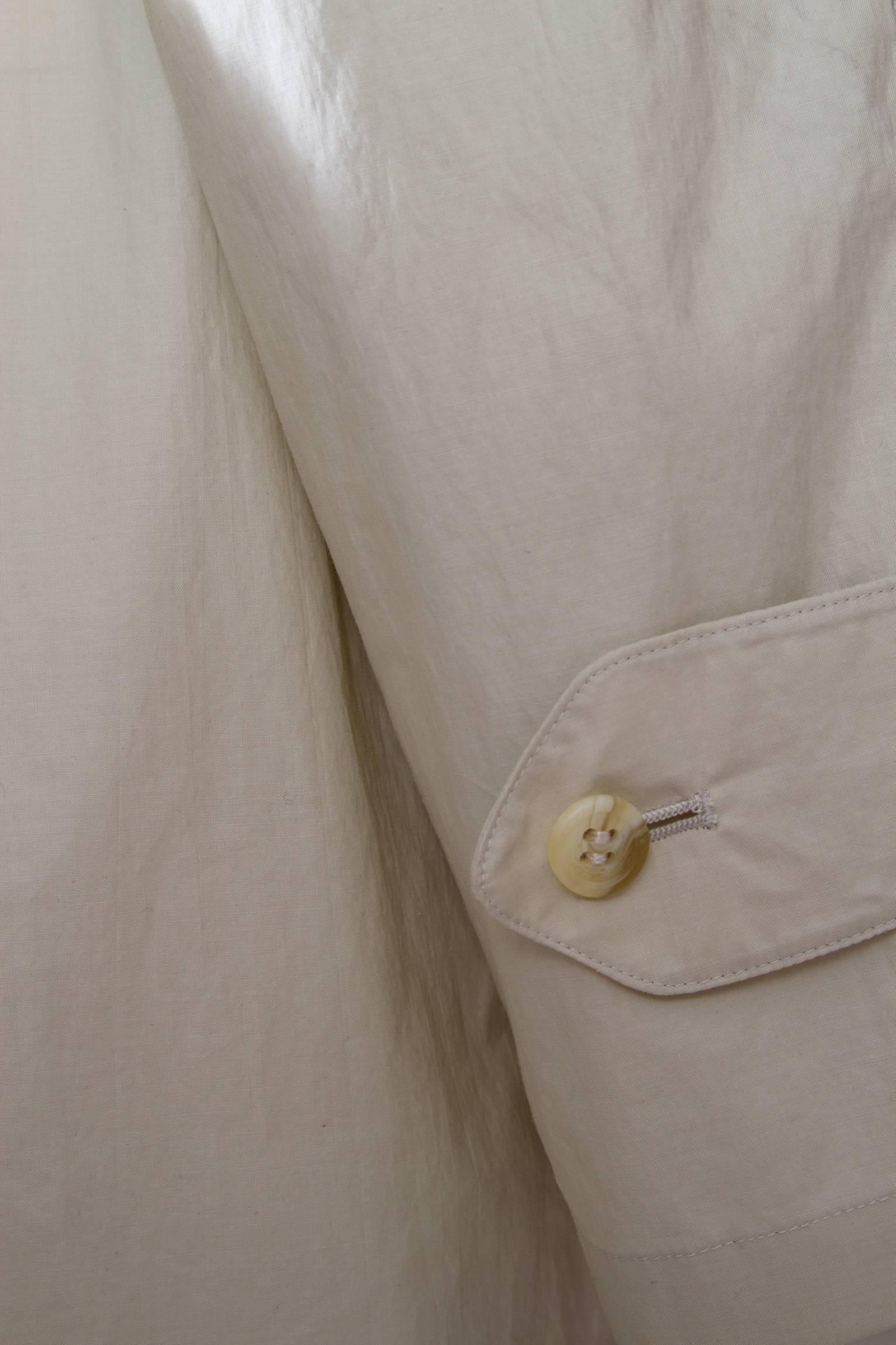 80s Burberry Off-white Cotton Double Breasted Trench Coat In Good Condition In Copenhagen, DK