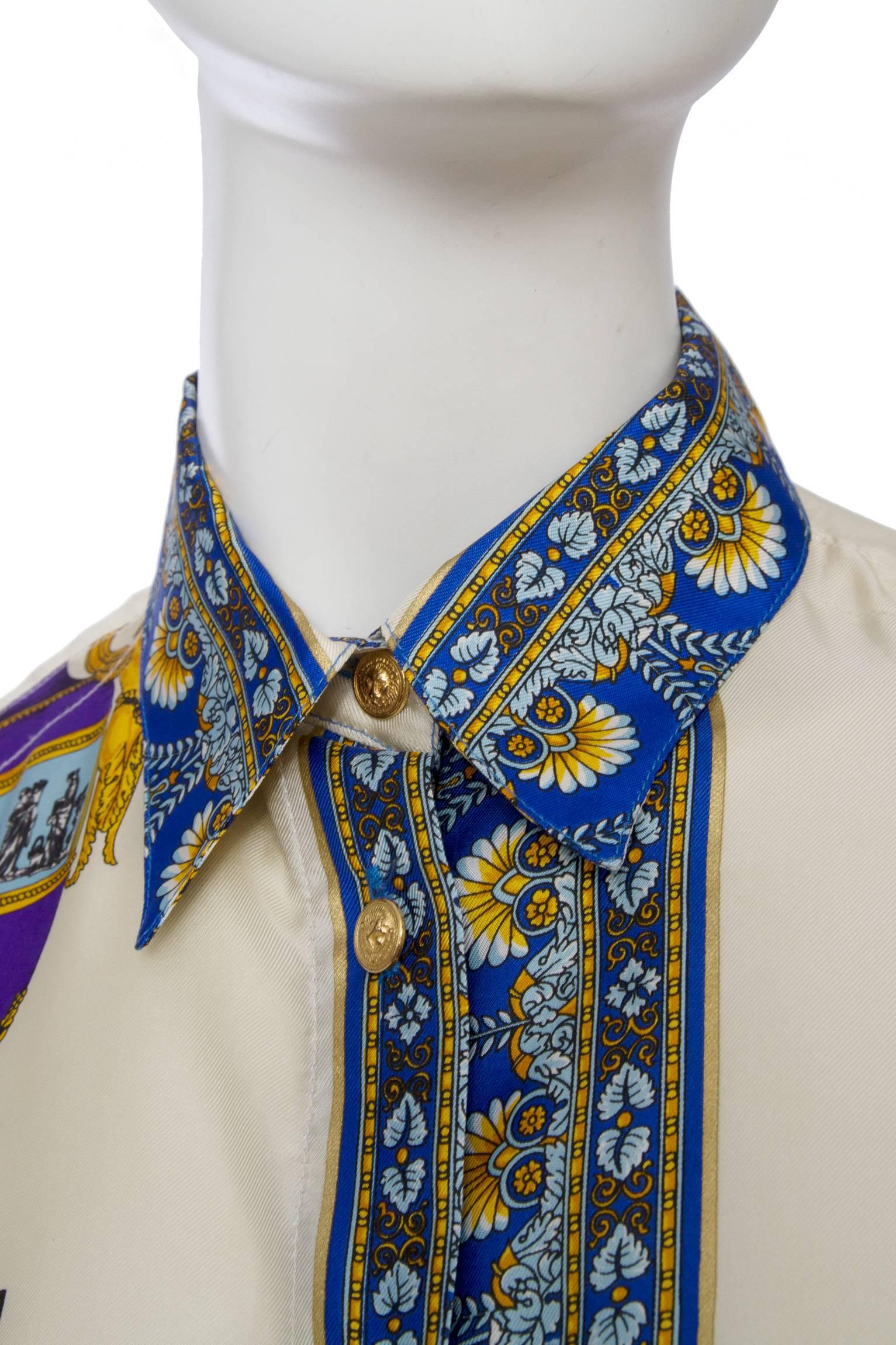 A Colourful 1990s Gianni Versace Silk Shirt 2