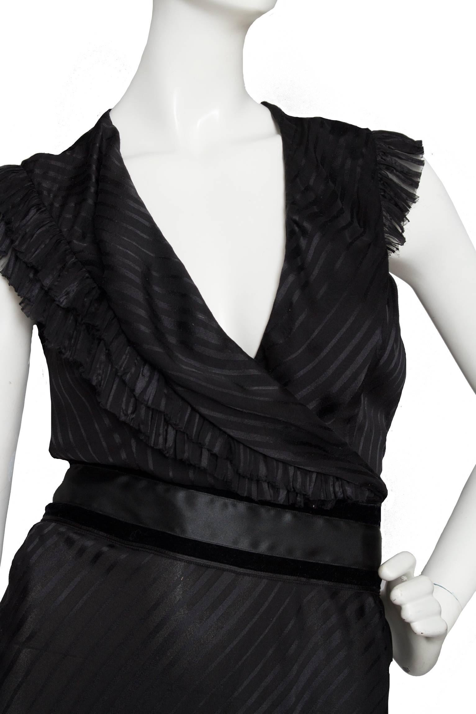80s Black Chloé Silk Cocktail dress 2