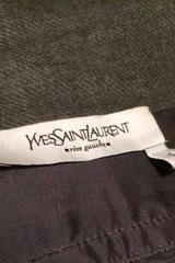 Grey Yves Saint Laurent Wool Bow Collar Dress