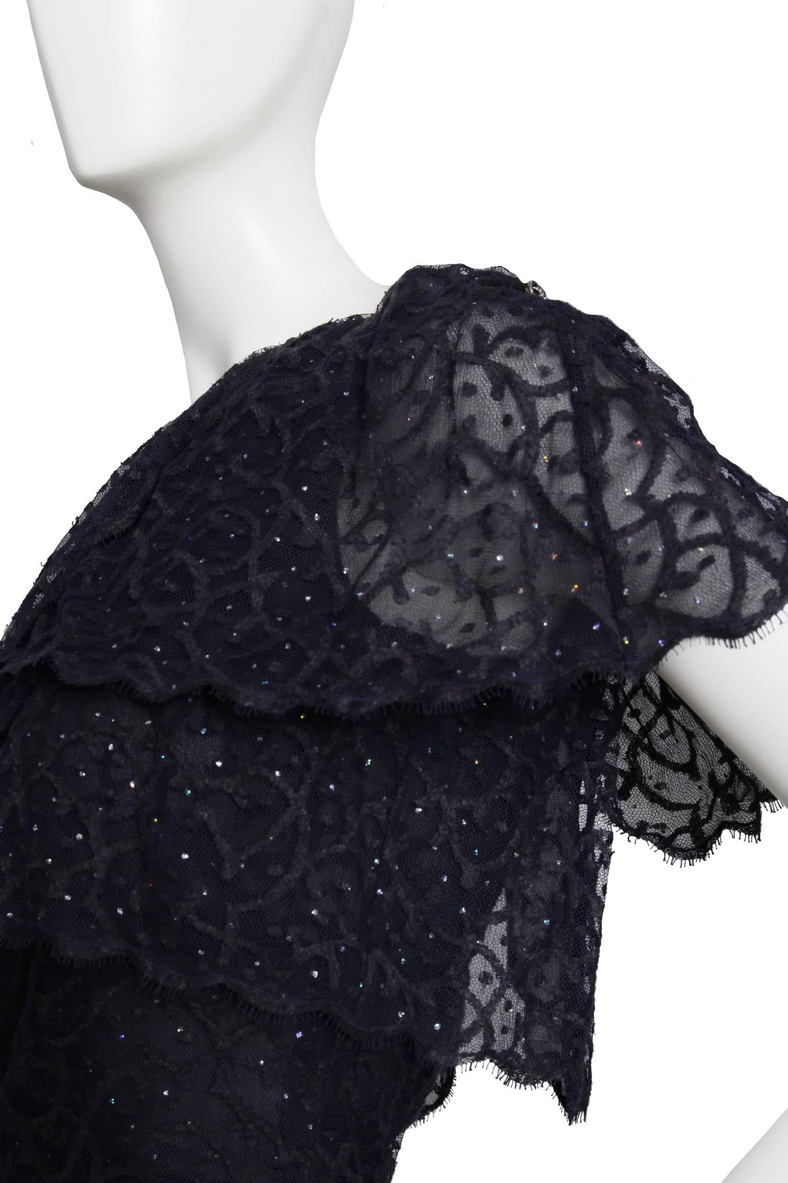 A Chanel Two-Piece Midnight Blue Lace Encemble  2