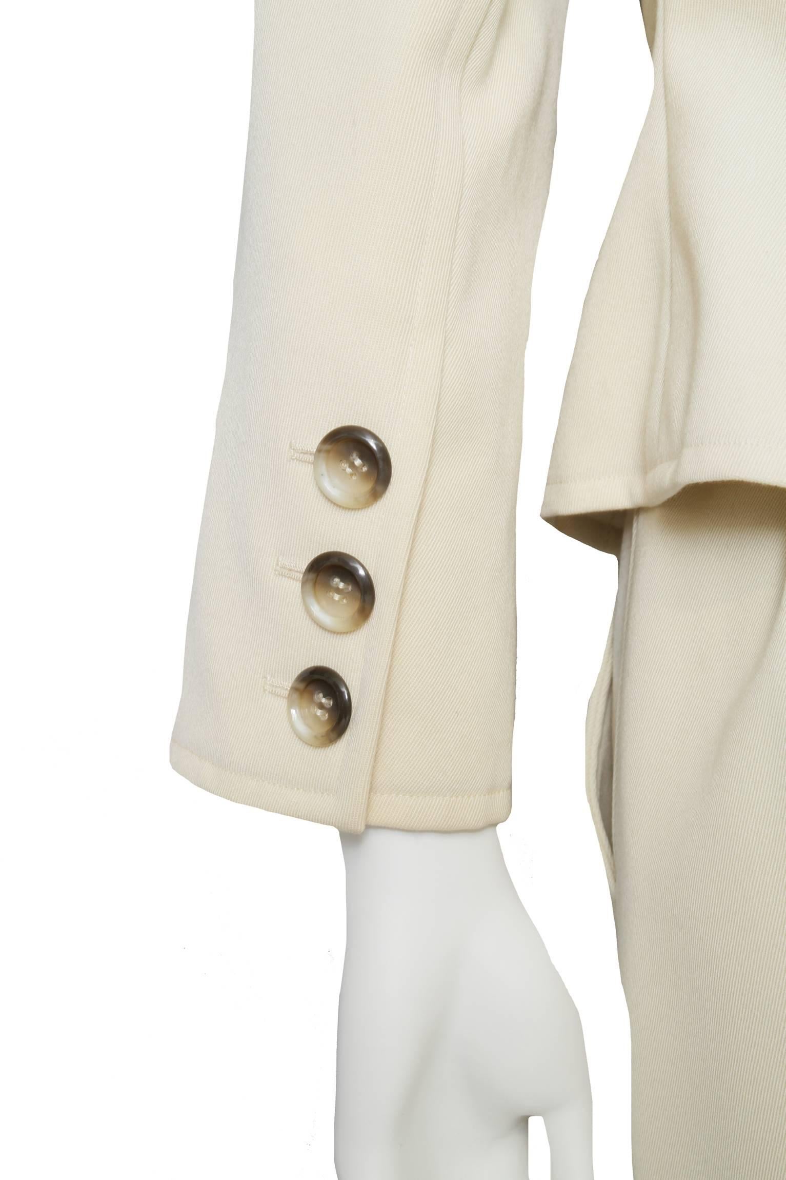 80's Yves Saint Laurent Two Piece Wool Skirt Suit 3
