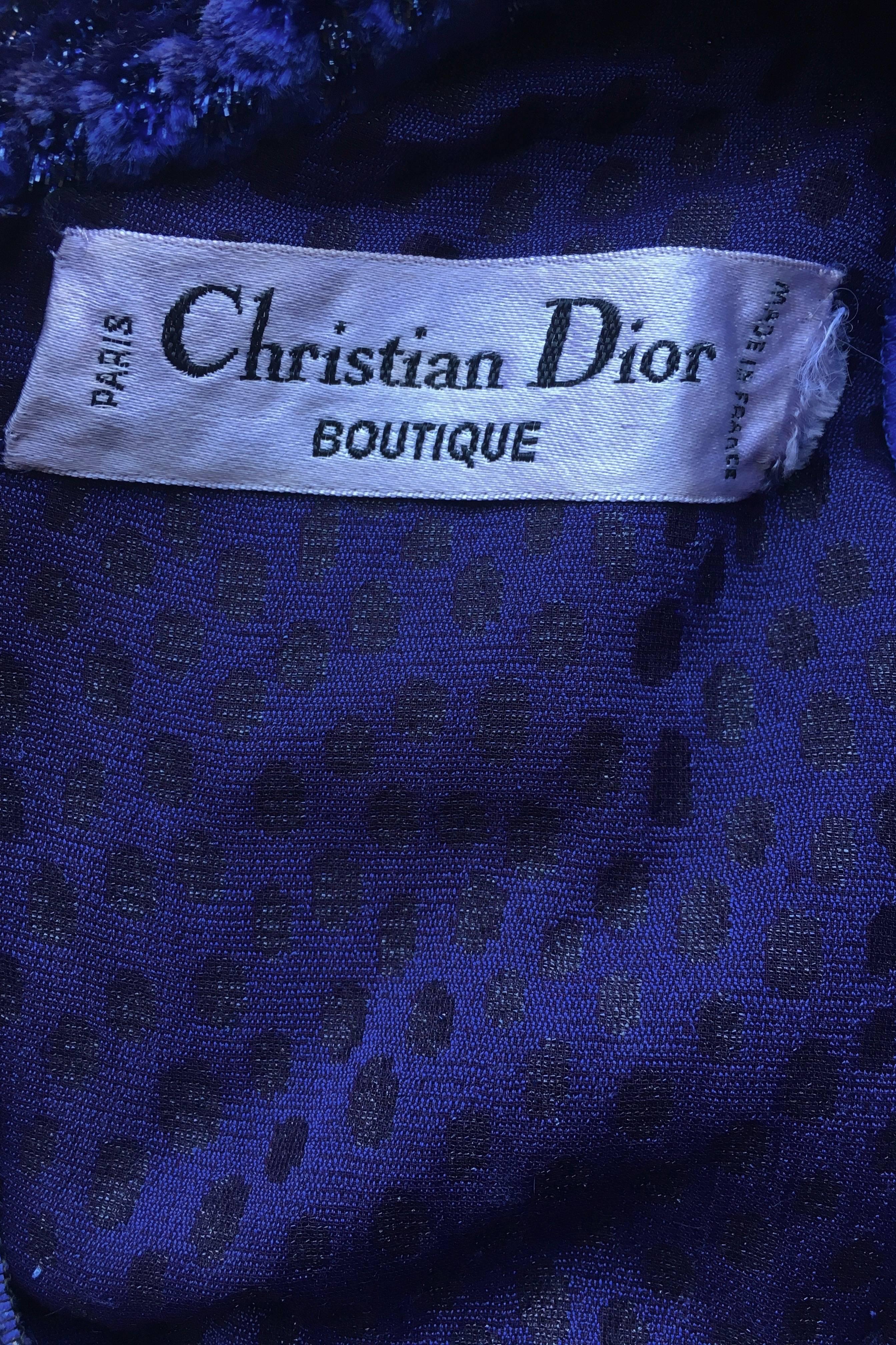 Women's A Vintage Christian Dior by Ferré Silk Velvet Cocktail Dress For Sale