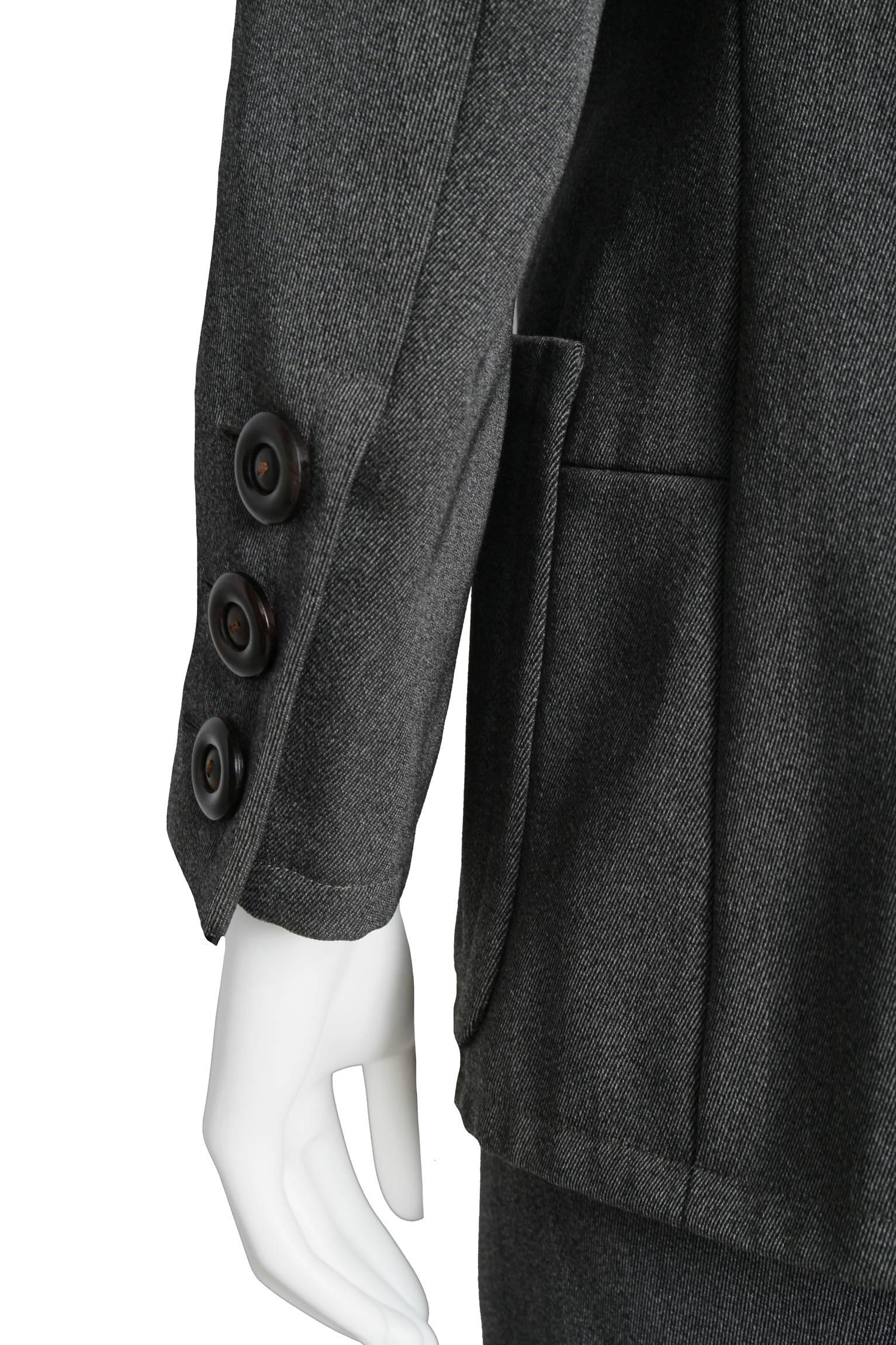 Black A 1960s Yves Saint Laurent Haute Couture Wool Skirt Suit For Sale
