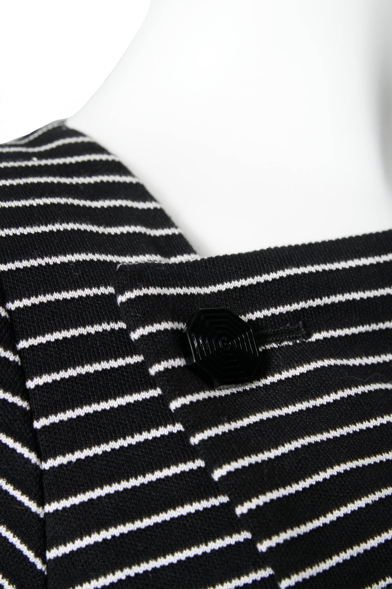 1980s Yves Saint Laurent Striped Wool Dress  For Sale 3