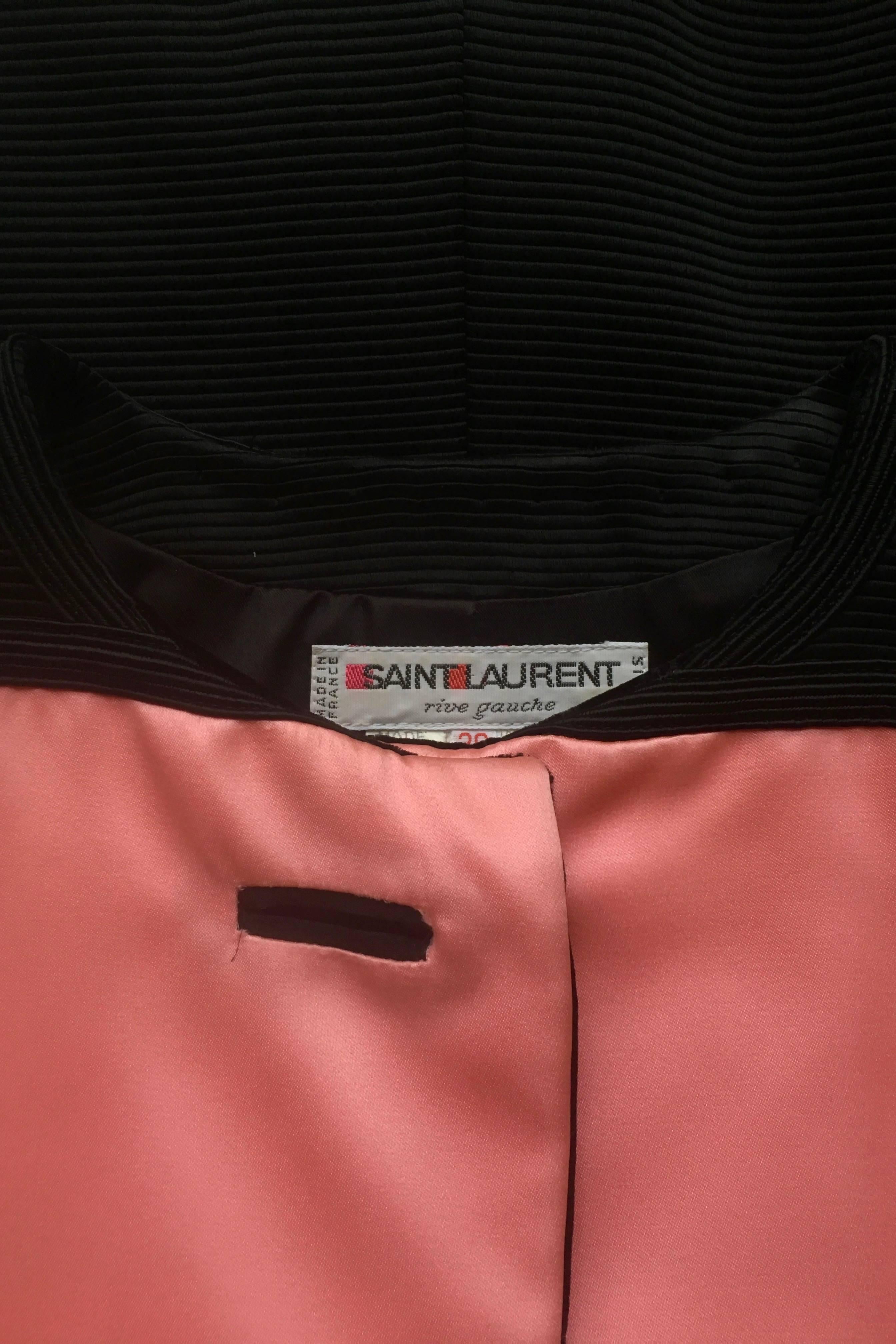 Yves Saint Laurent Vintage Pink and Black Jacket S 2