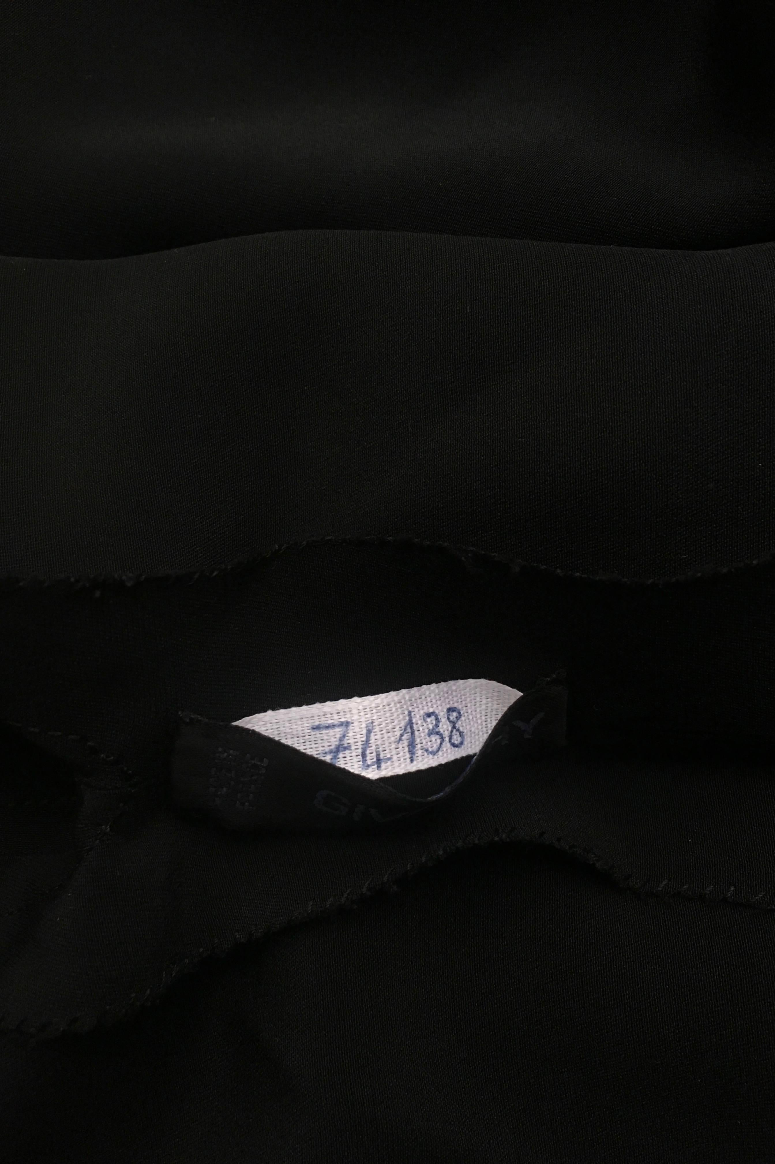 A 1980s Vintage Givenchy Haute Couture Black Blouse  3
