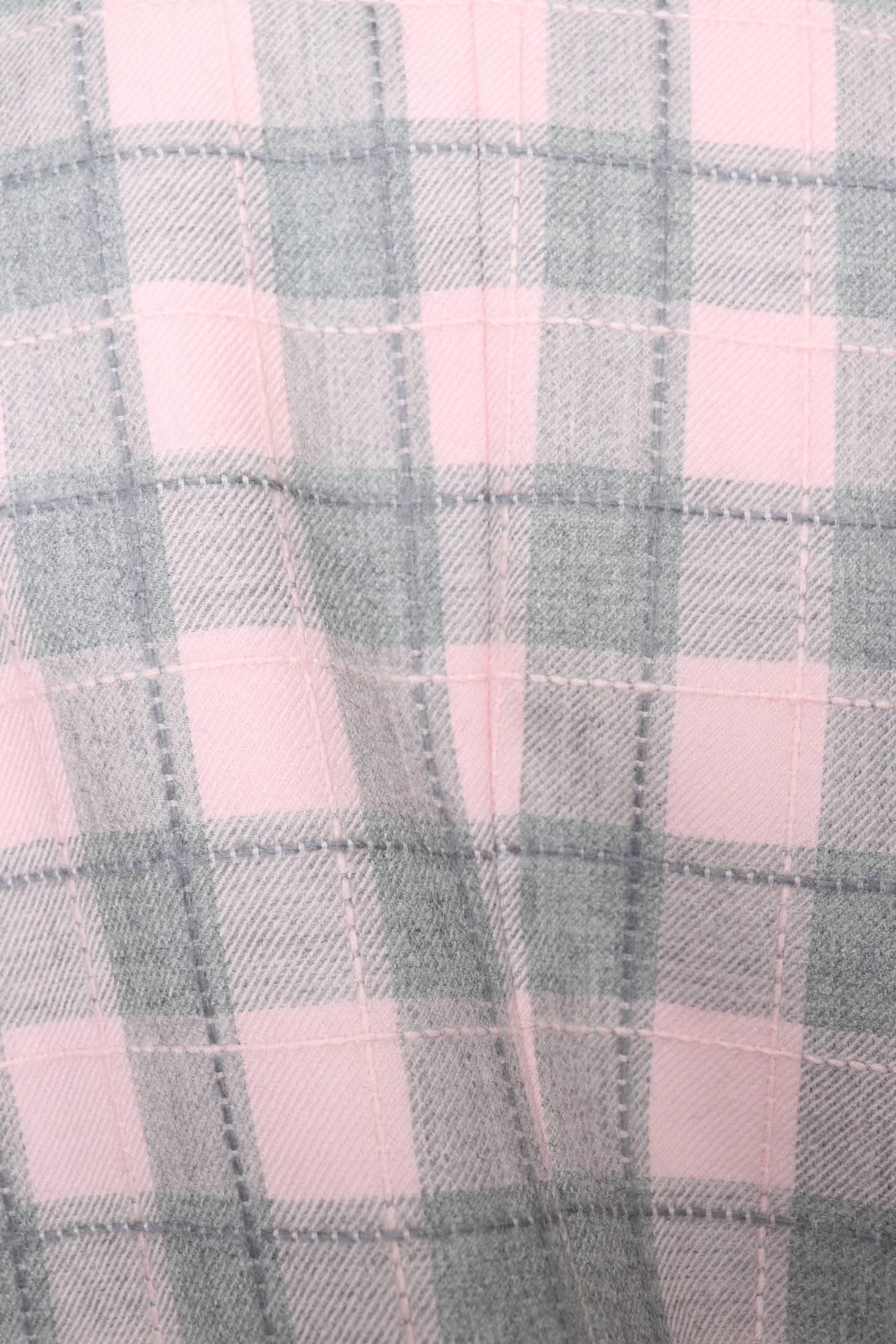 A 1970s Vintage Courrèges Baby Pink & Grey Wool Check Blazer S 1