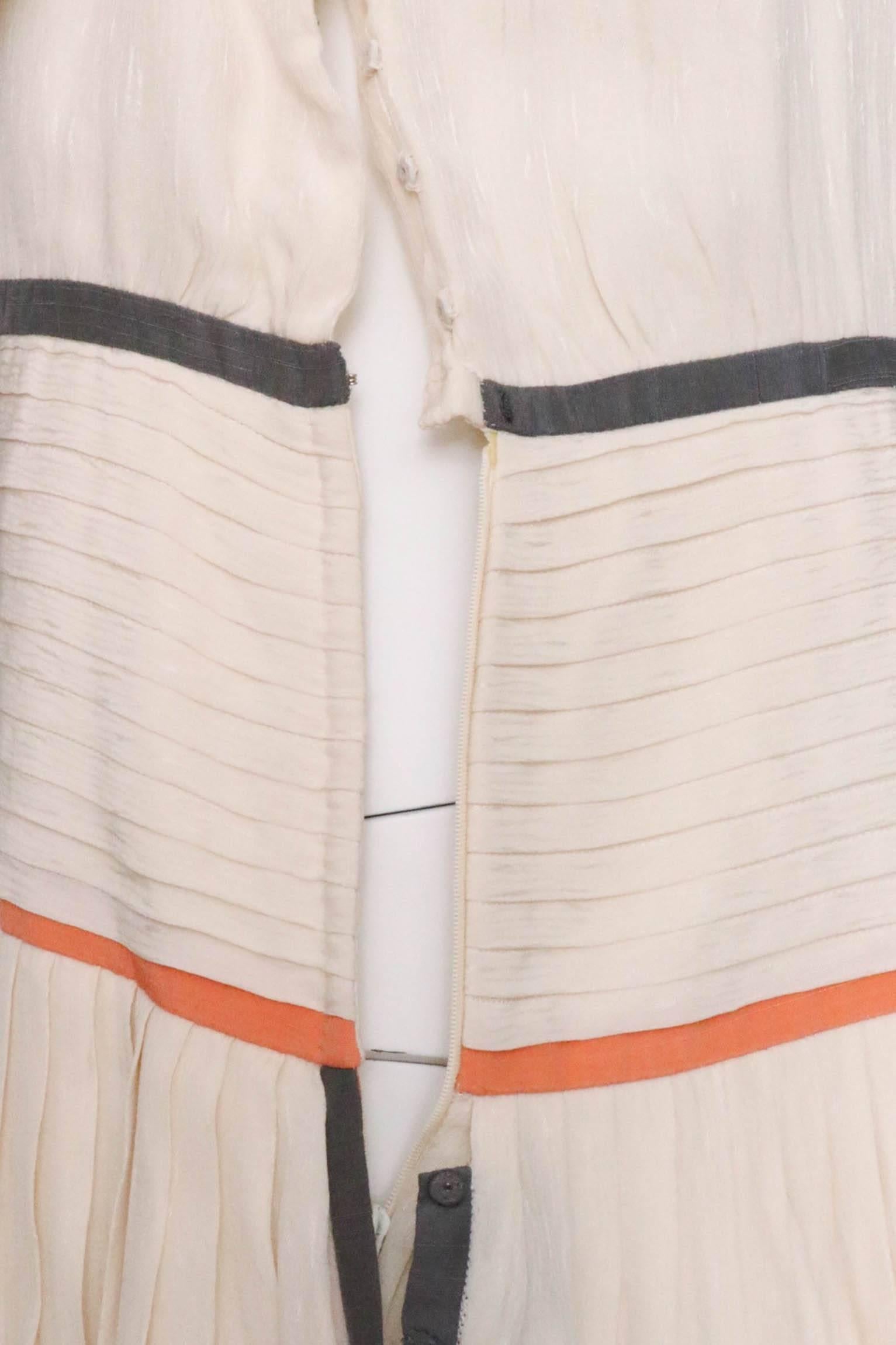 Valentino Vintage White Silk Drop Waist Dress, 1980s  3