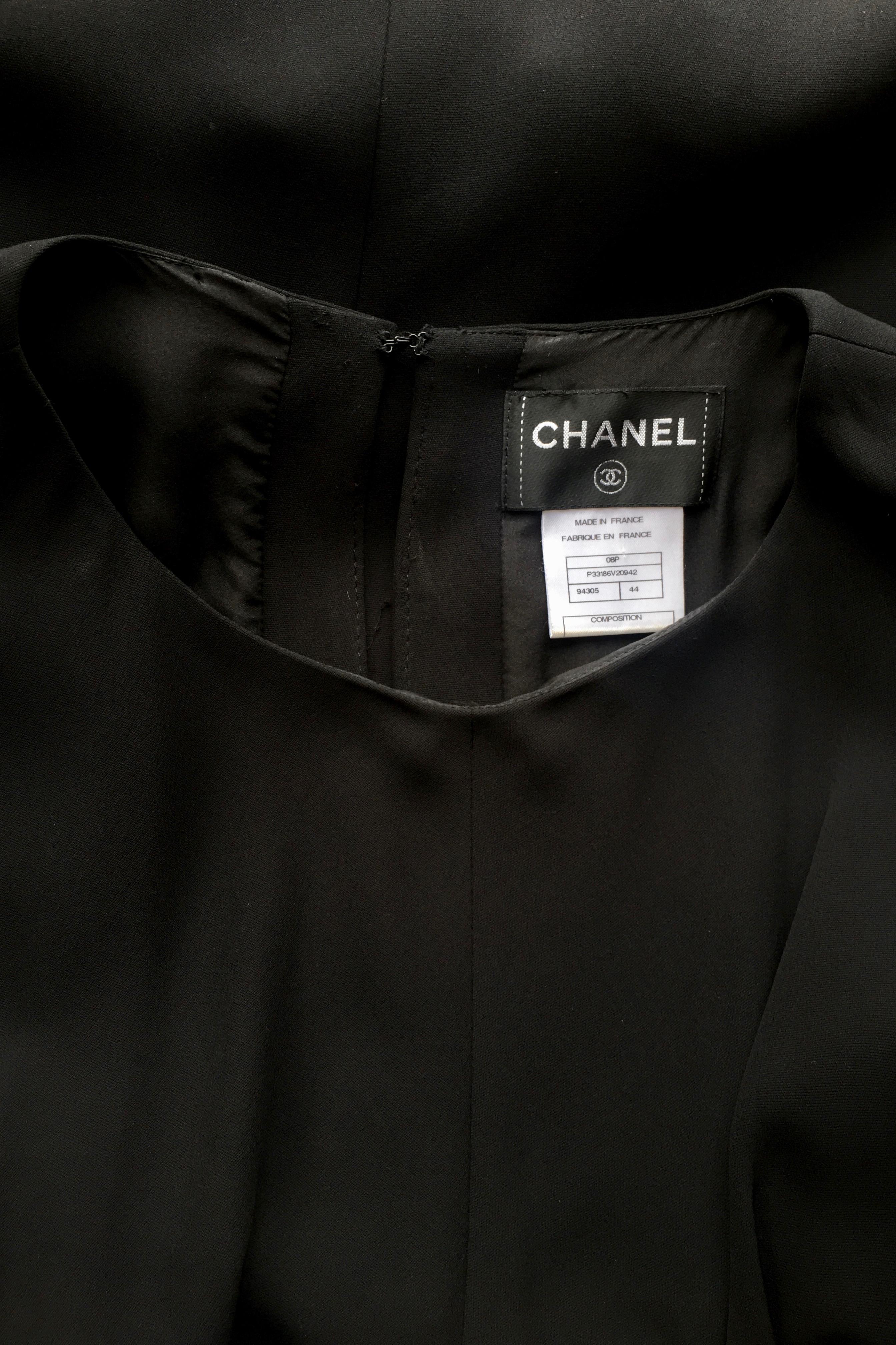 A 1990s Vintage Little Black Chanel Silk Dress For Sale 2