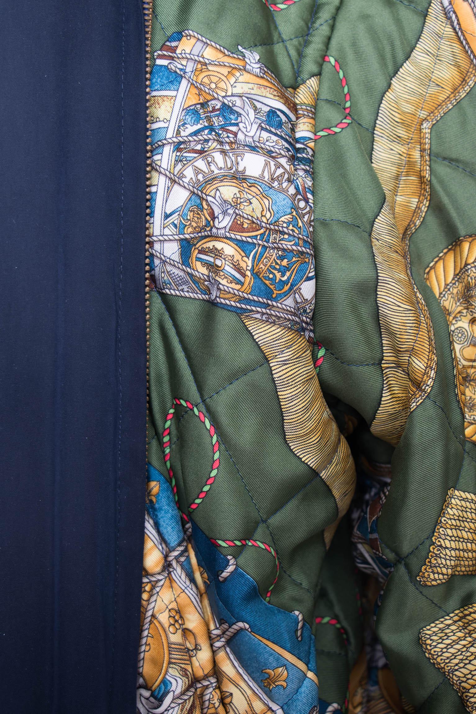 Women's or Men's A Vintage 1980s Hermès Reversible Silk Bomber Jacket 