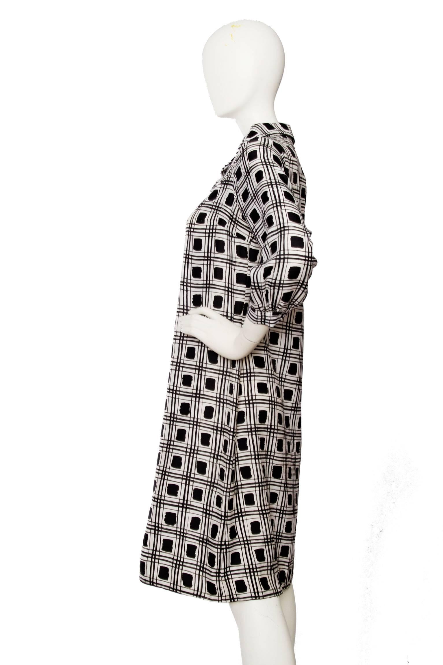 Gray 1970s Monochrome Lanvin Tunic Dress