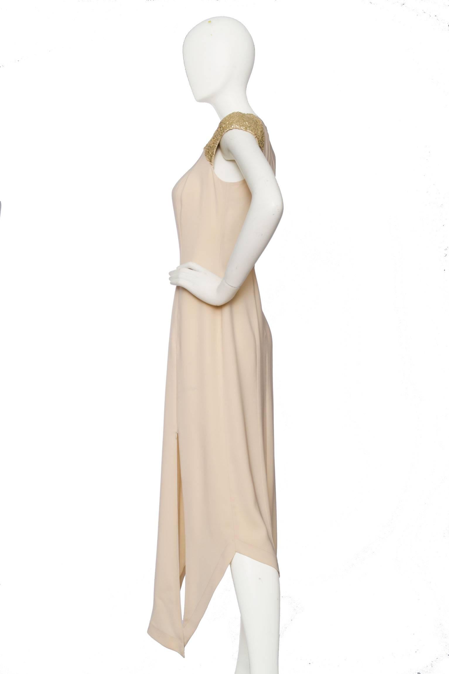 Beige 1990s Asymmetrical Thierry Mugler Dress