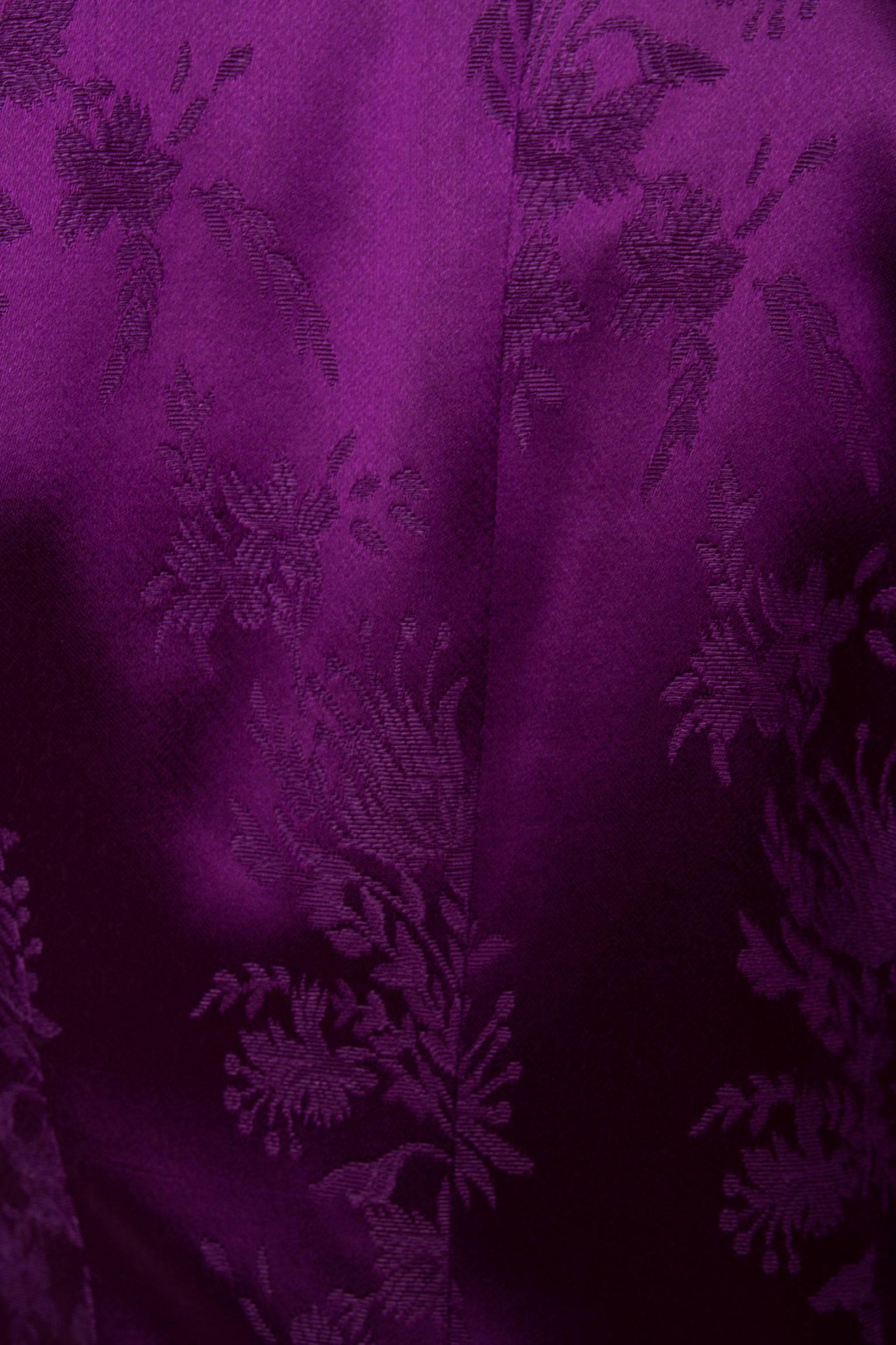 1980s Yves Saint Laurent Purple Jacquard Evening Jacket 4