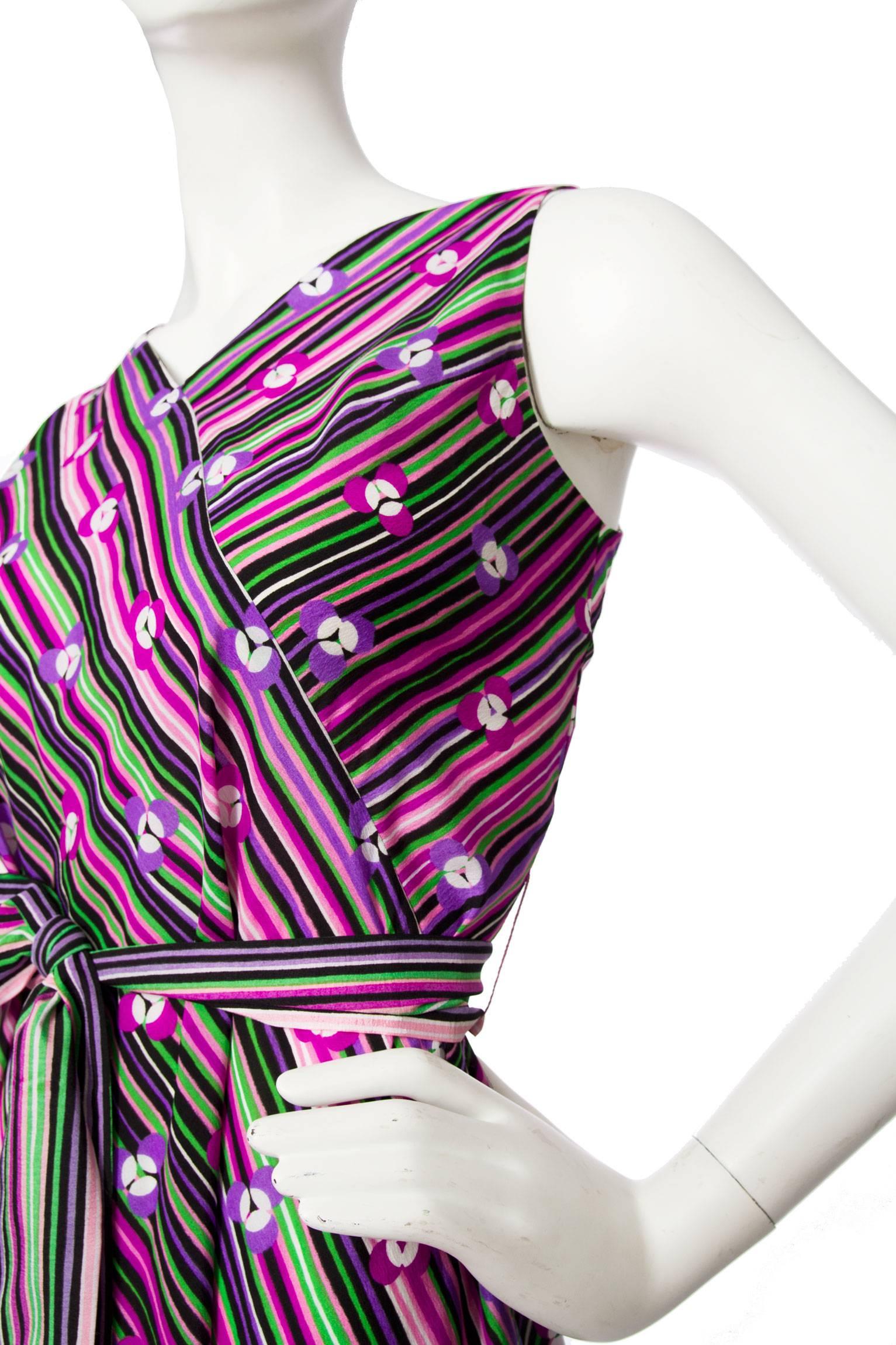 1970s Pierre Balmain Silk Dress For Sale 2