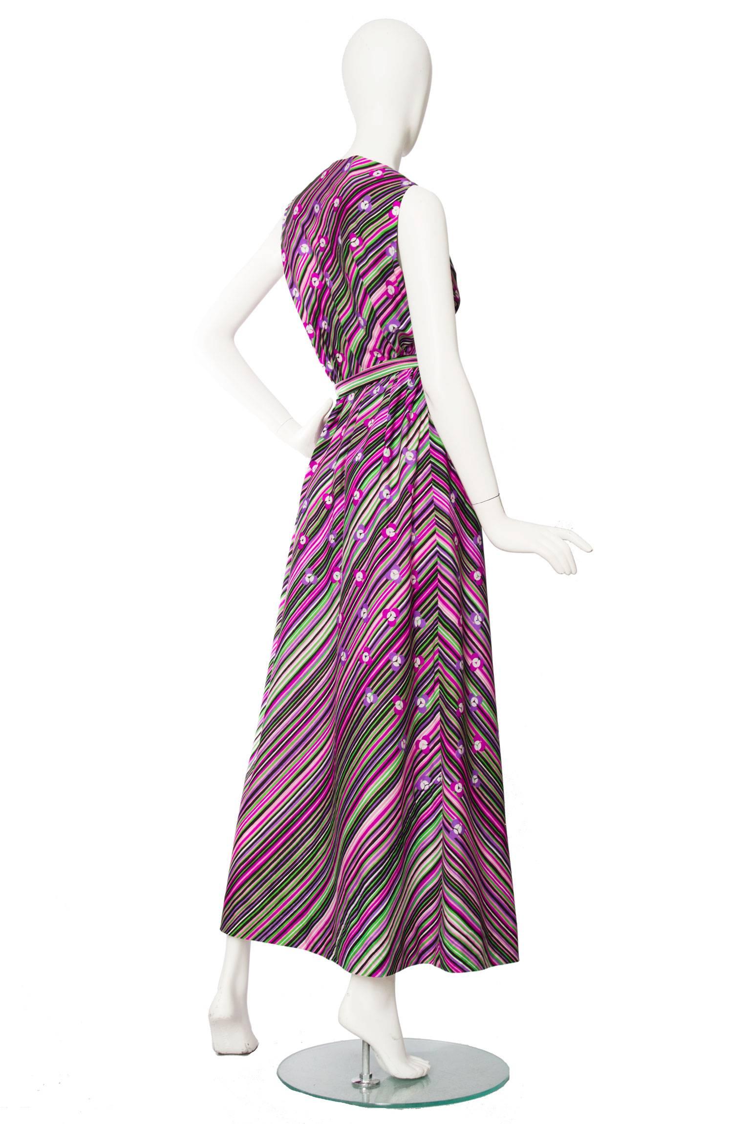 Gray 1970s Pierre Balmain Silk Dress For Sale