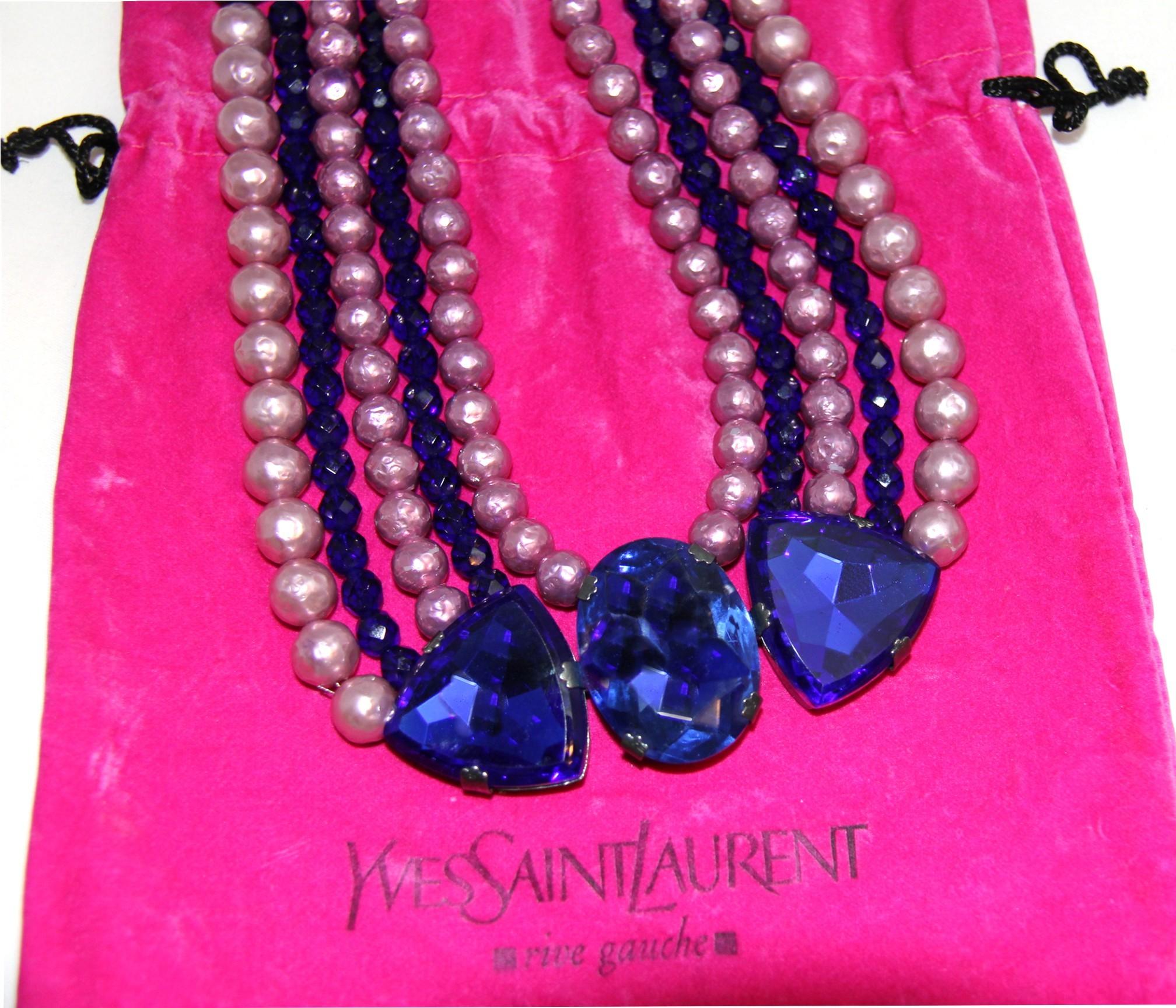 Baroque Circa 1970sYves Saint Laurent Rive Gauche Necklace With Original Tags   For Sale