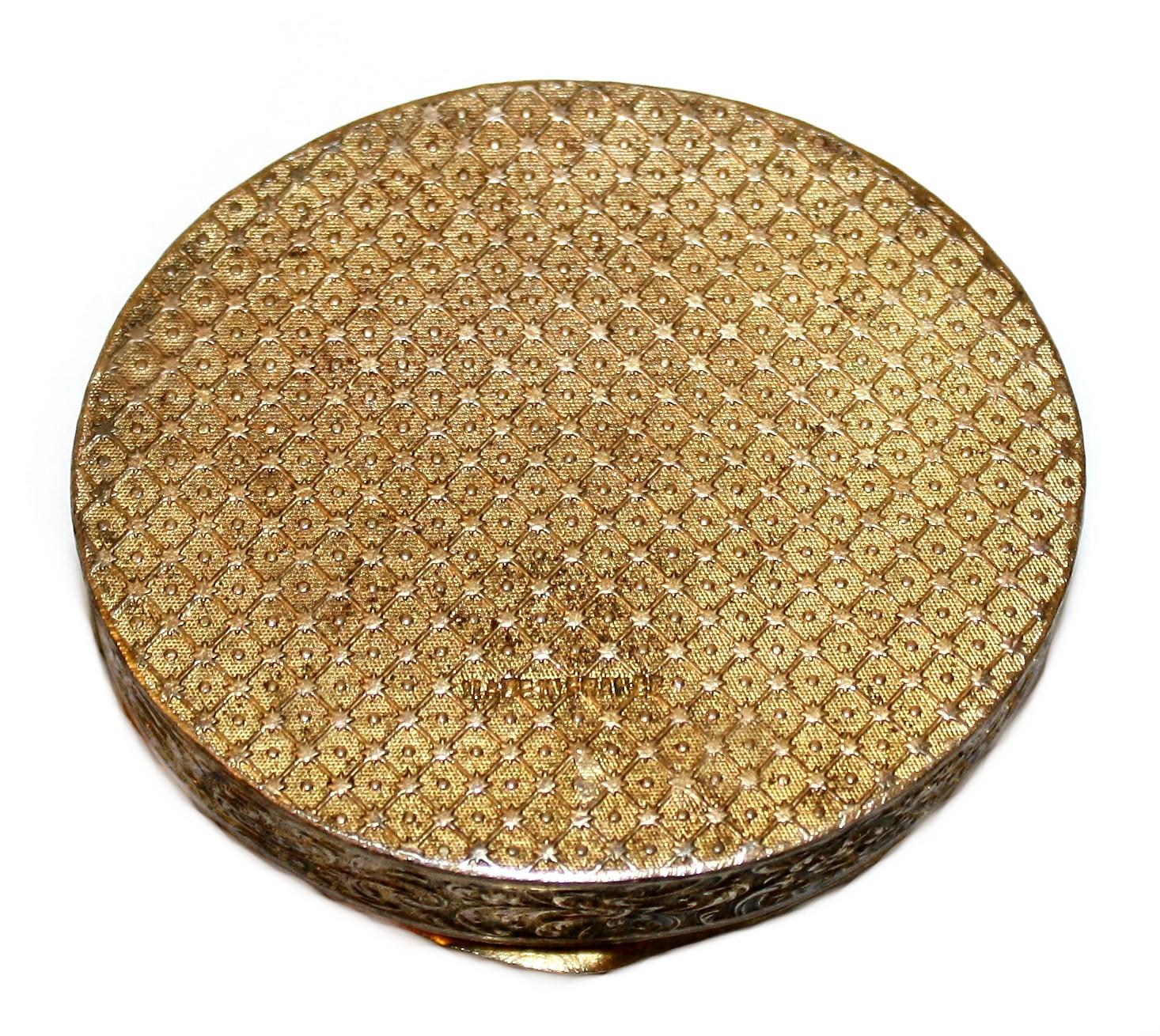 Brown Circa 1920's Art Deco Era French Enameled And Jeweled Compact  For Sale