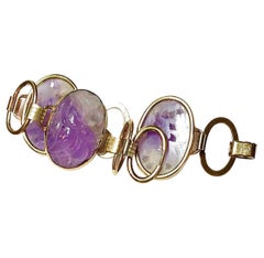 Circa 1950s Engel Brothers Carved Amethyst Bracelet