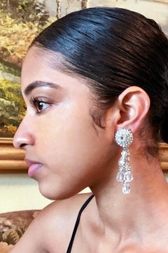 Circa 1960s William deLillo Crystal Chandelier Earrings