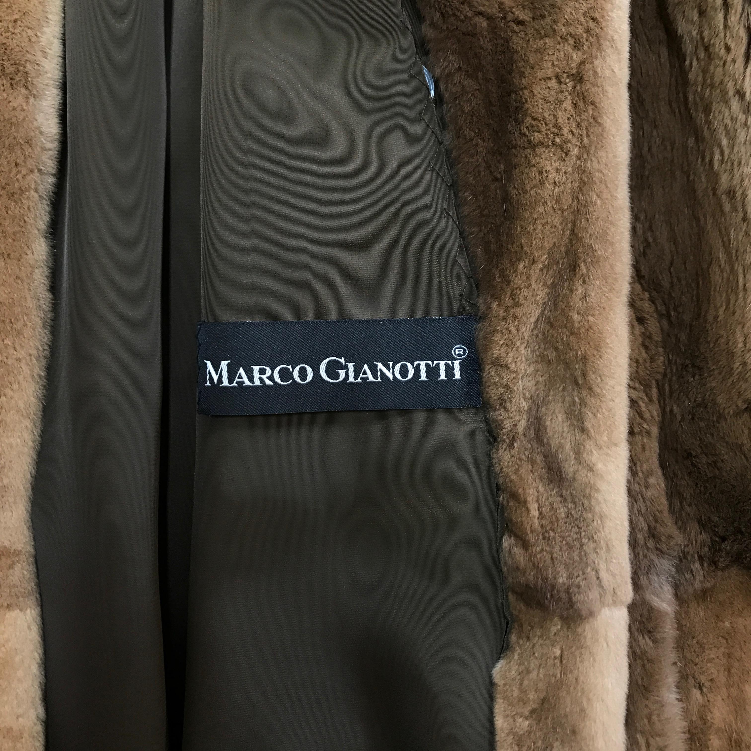 Women's Sheared velvet mink fur by Marco Gianotti 3/4 jacket, coat. Tan/beige. For Sale