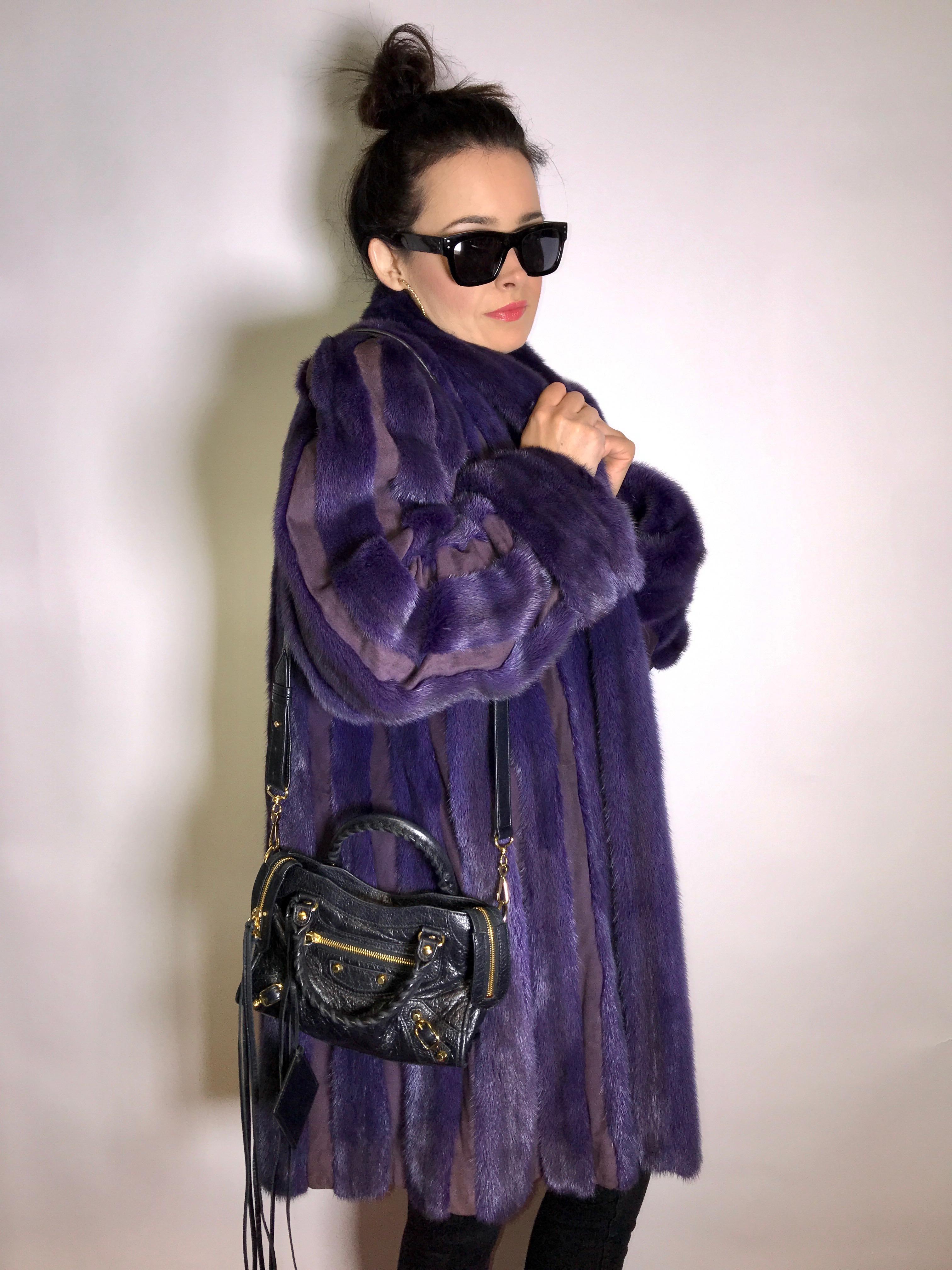 Silk mink fur 3/4 jacket / coat by 