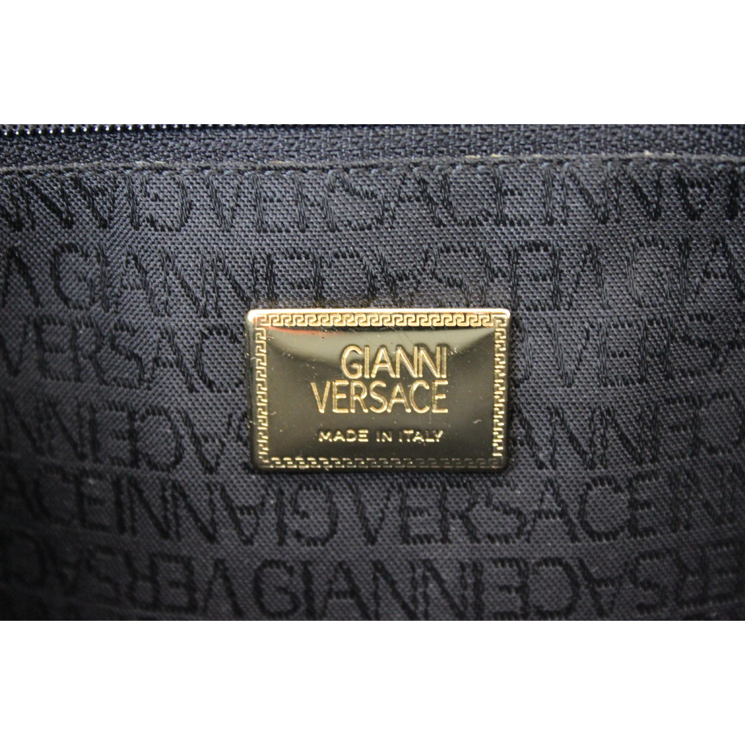 Gianni Versace Shoulder Bag Leather Vintage Black 6