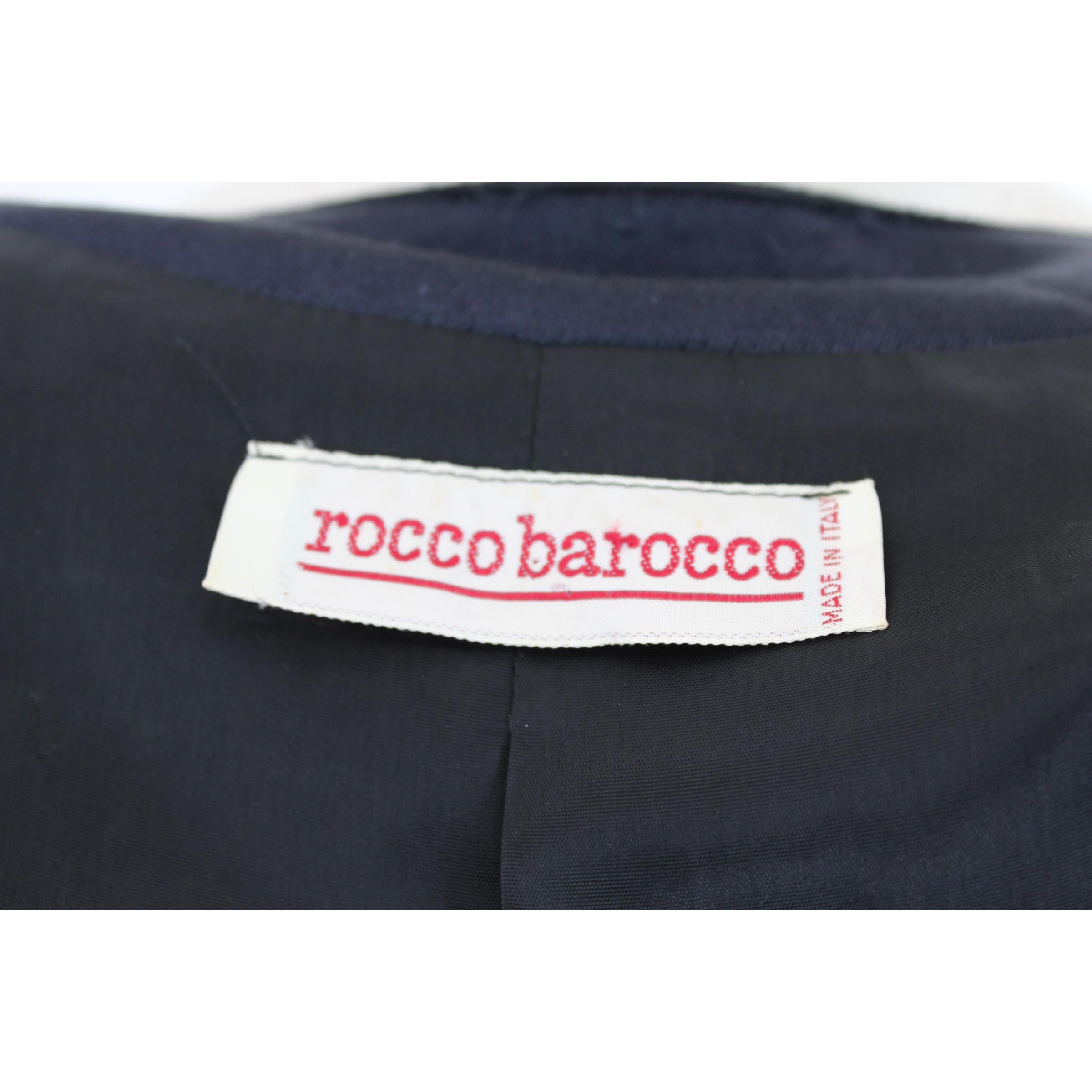 Roccobarocco Vintage Black Floral Sequin Embroidered Jacket, 1980s 5