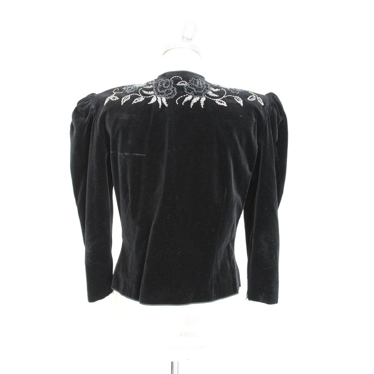 Haut Femme Rocco Barocco Vintage En Tulle Noir Taille 44/L - Occasion Très Bon état, Style Chemisier Brodé