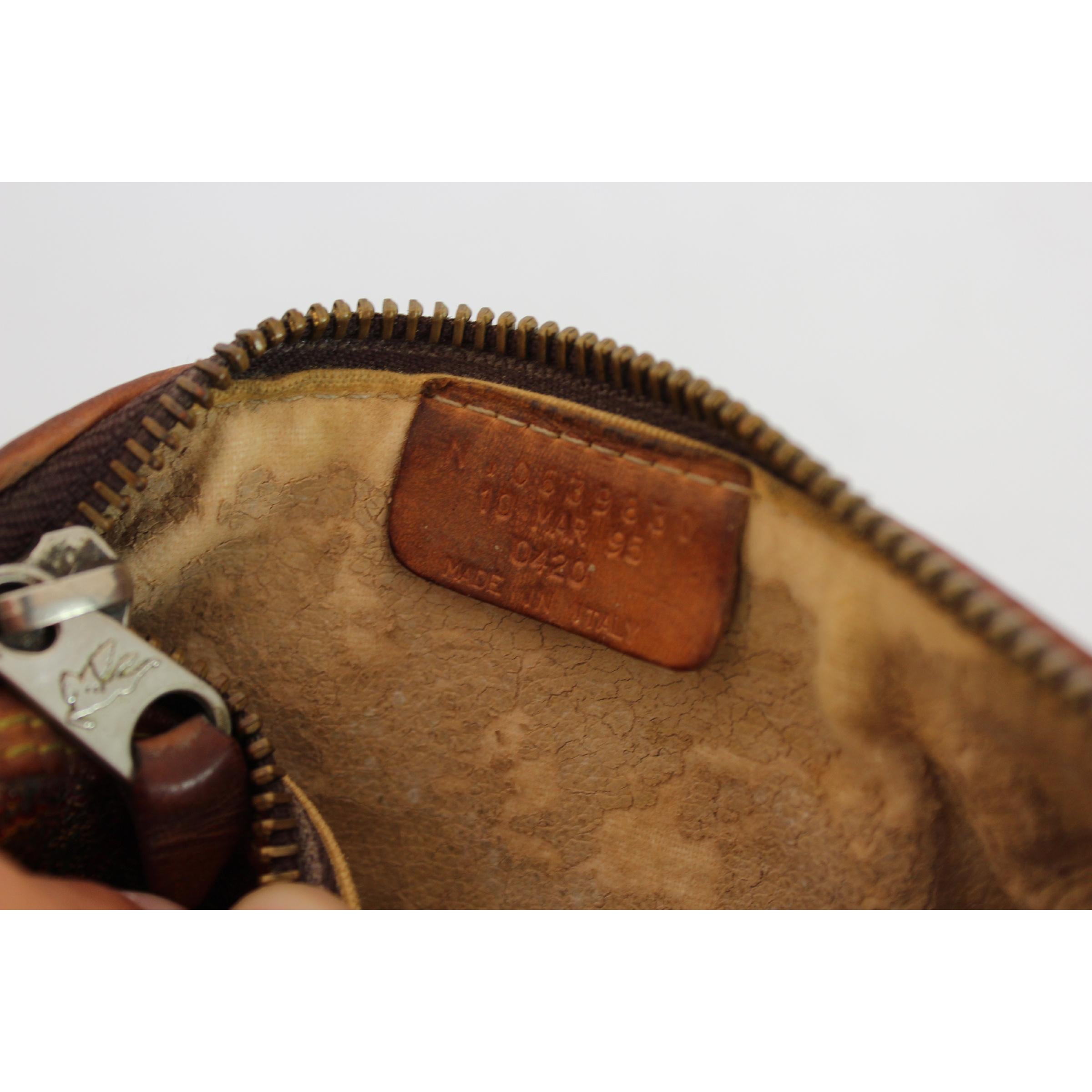 Etro Mini Handbag Pochette Paisley Leather Vintage Brown, 1990s 2