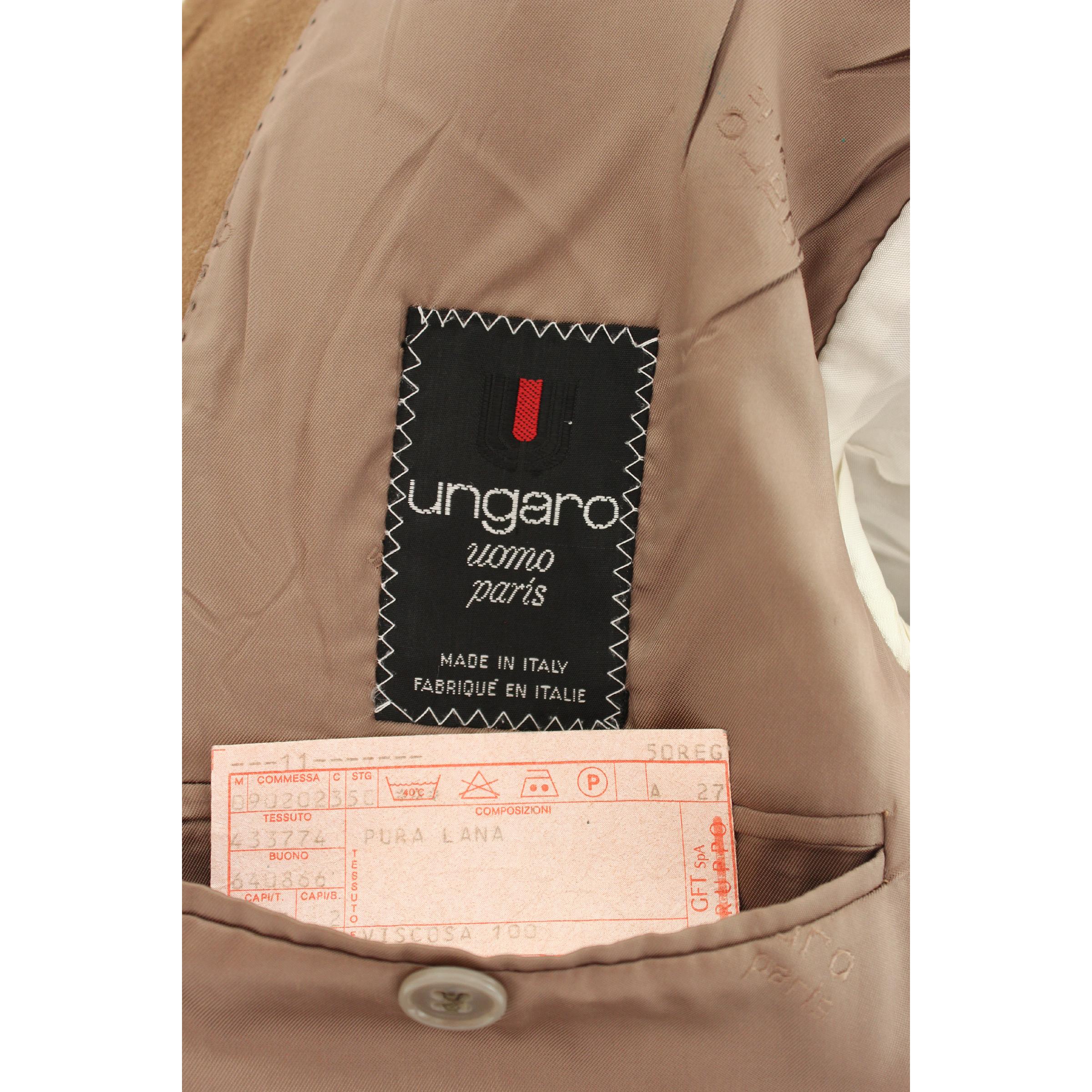 Emanuel Ungaro Jacket Blazer Wool Vintage Beige, 1990s 2