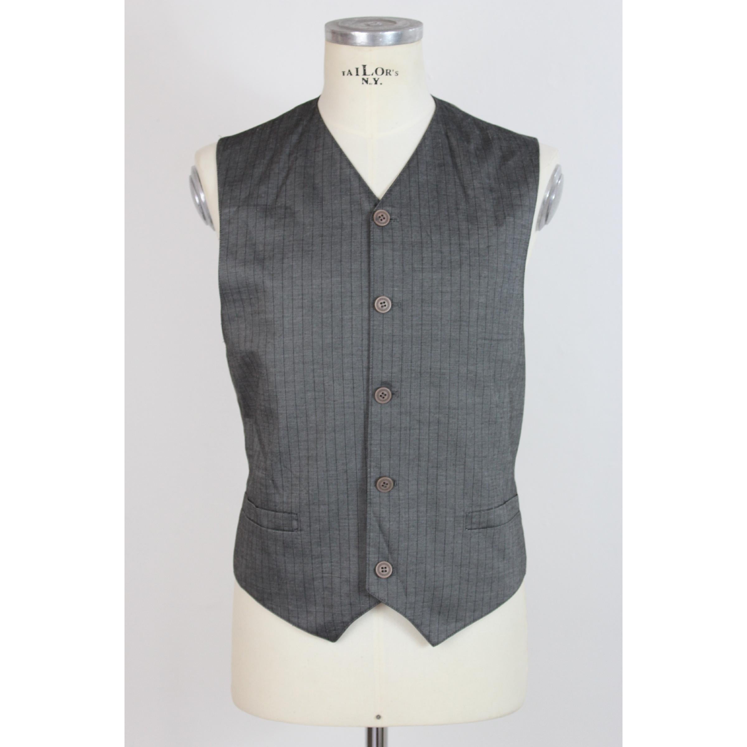 Gianni Versace Vintage Suit Gray Linen Complete Vest, 1990s 1