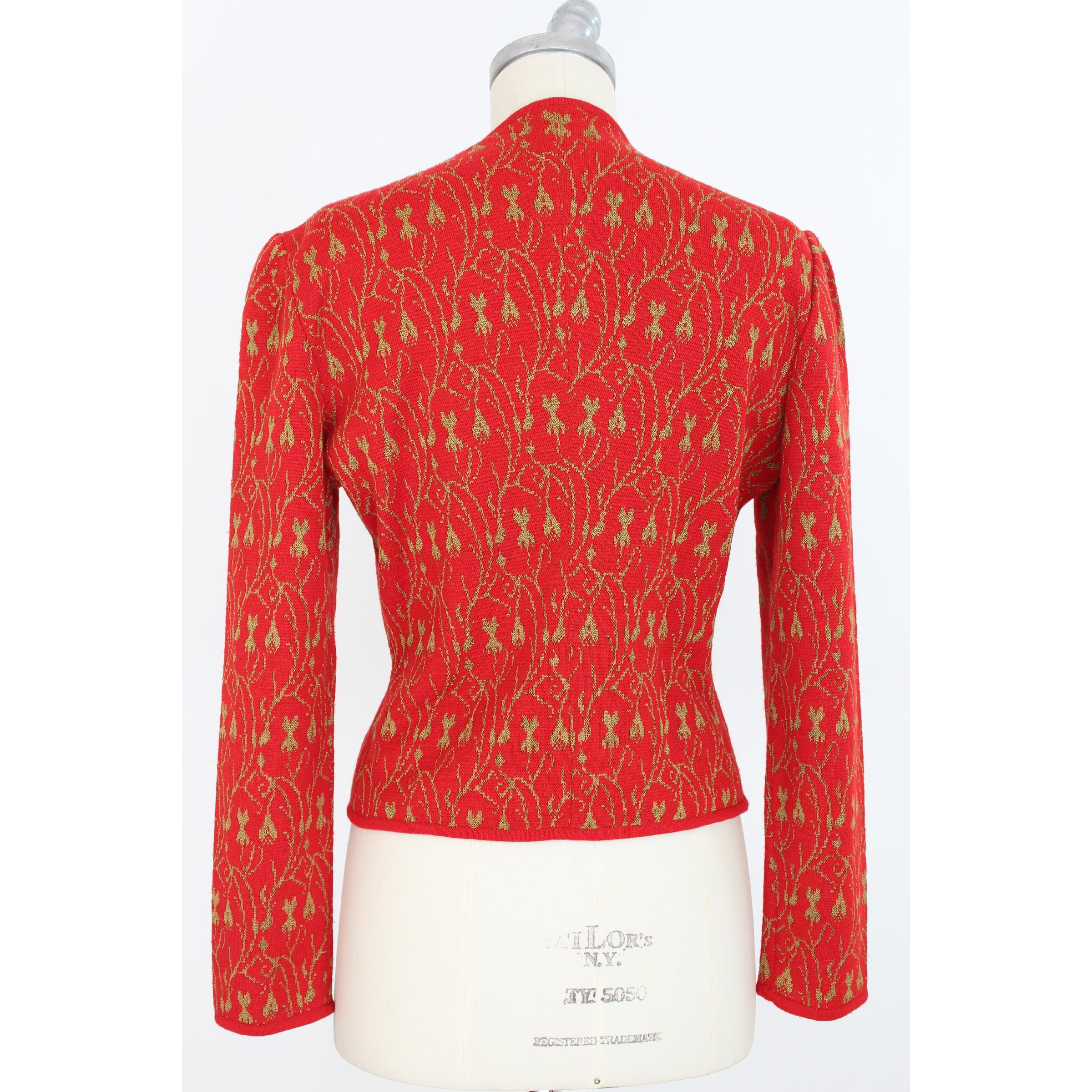 Emanuel Ungaro Sweater Jacket Wool Vintage Red, 1990s In Excellent Condition In Brindisi, Bt