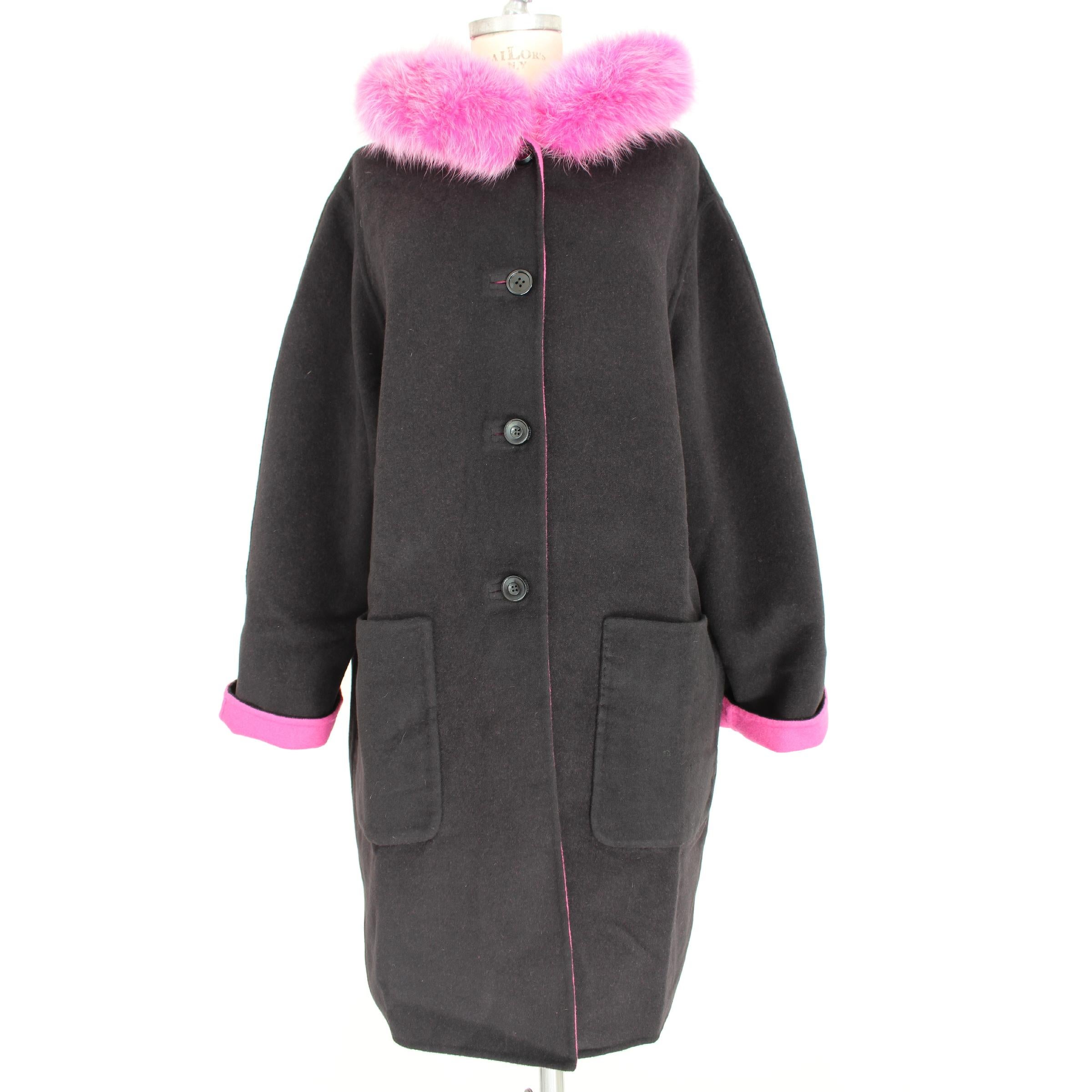 pink fur collar coat