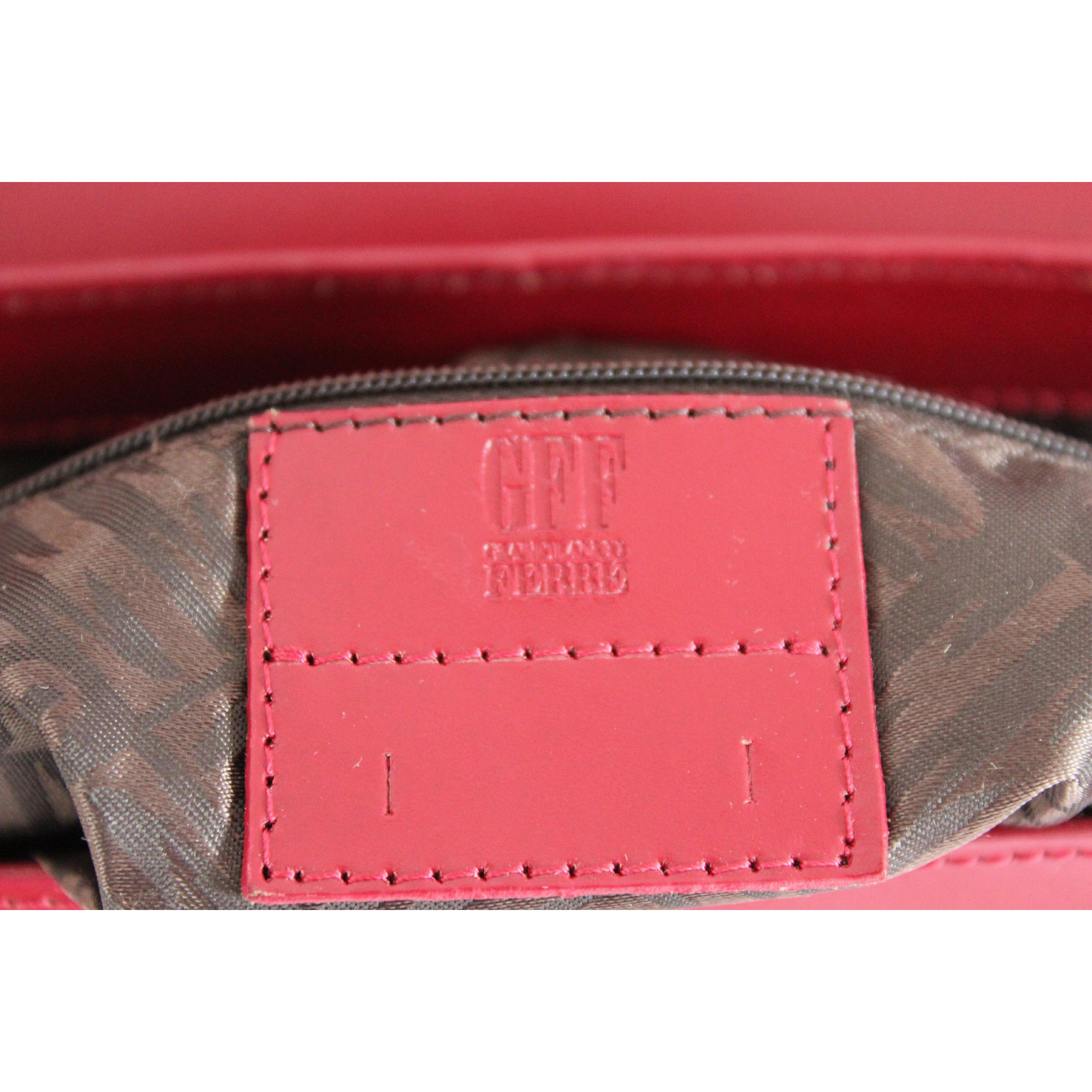 Gianfranco Ferrè Shoulder Tote Bag Patient Leather Vintage Red, 1970s 5