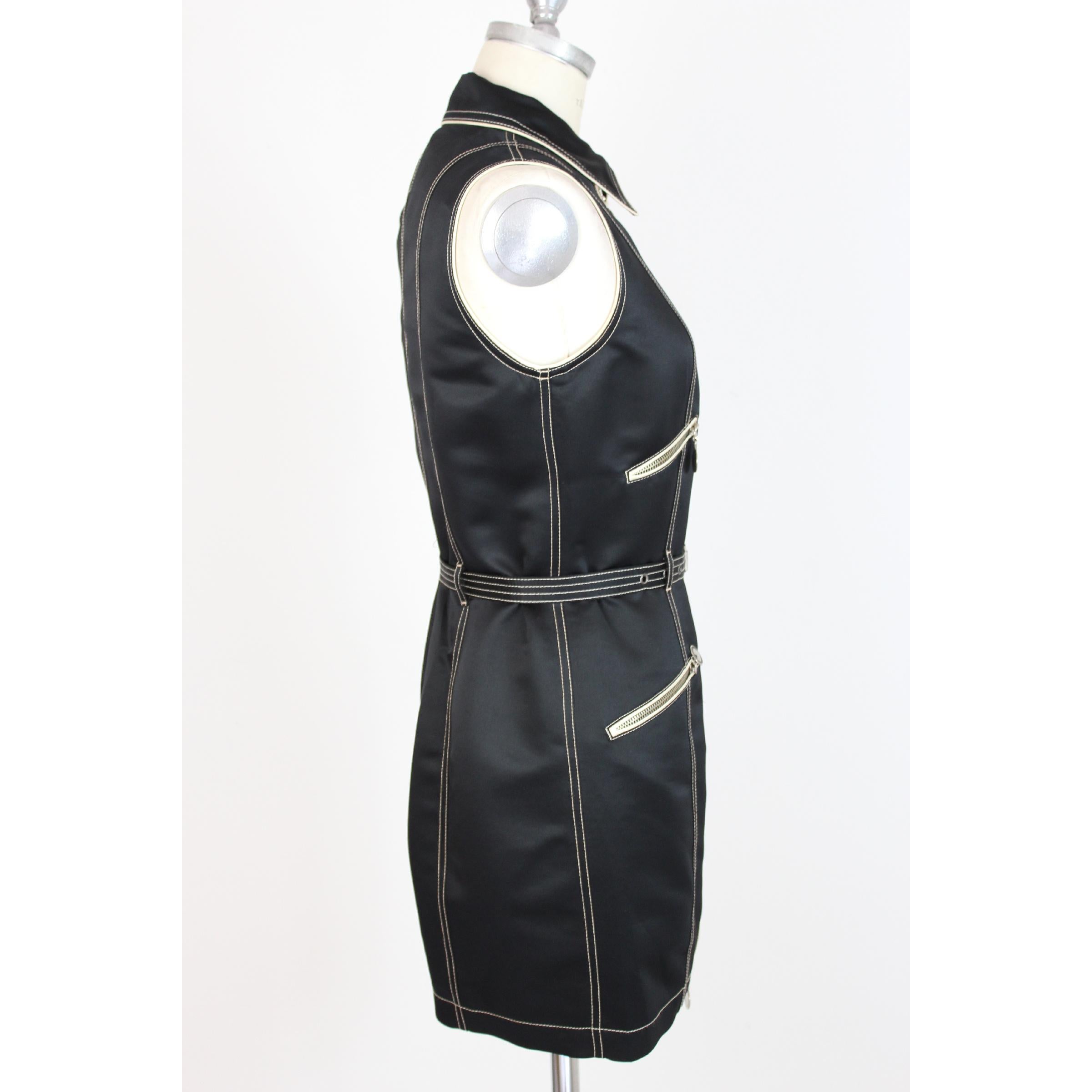 Women's 2000s Moschino Jeans Rockabilly Short Sheath Dress Black Sleeveless