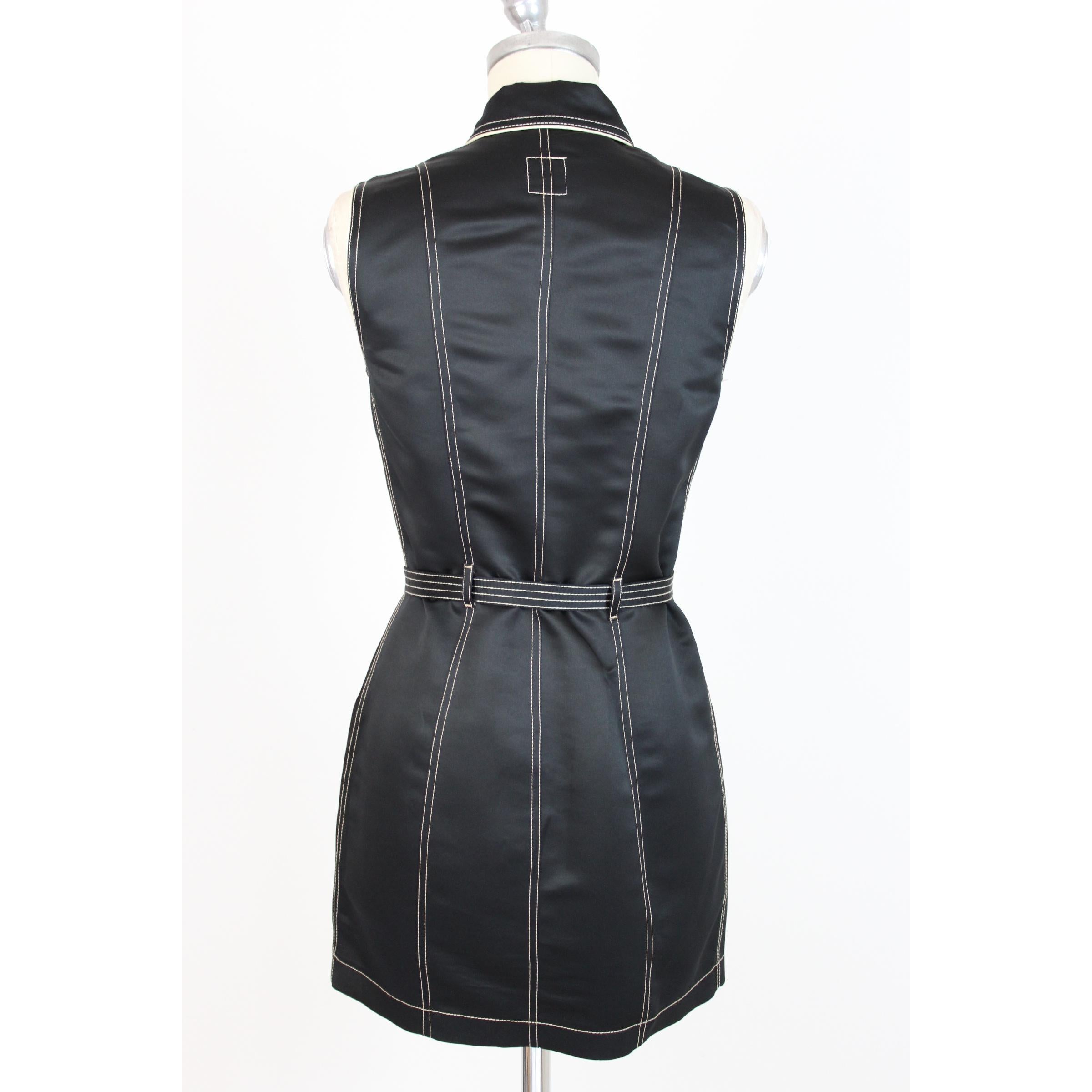 2000s Moschino Jeans Rockabilly Short Sheath Dress Black Sleeveless In Good Condition In Brindisi, Bt