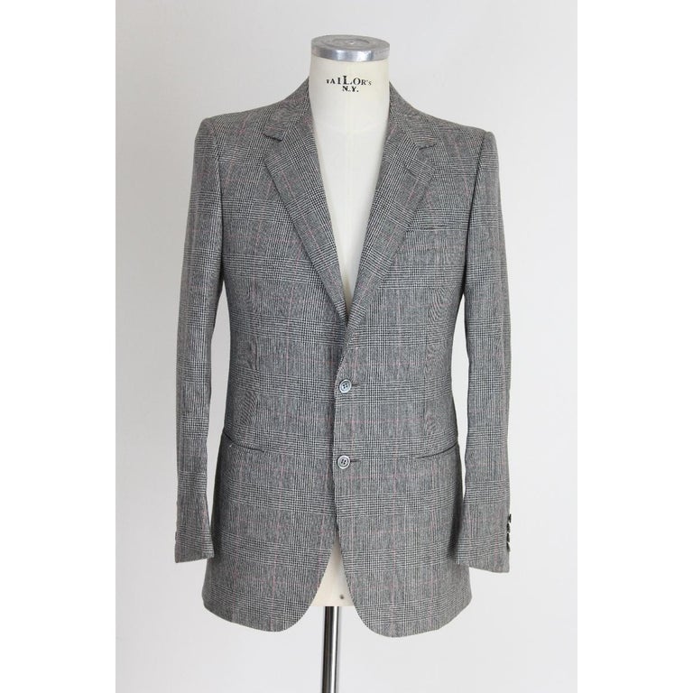 Brioni Pants Suit Prince Of Wales Pinstripe Wool Vintage Gray, 1990s at ...