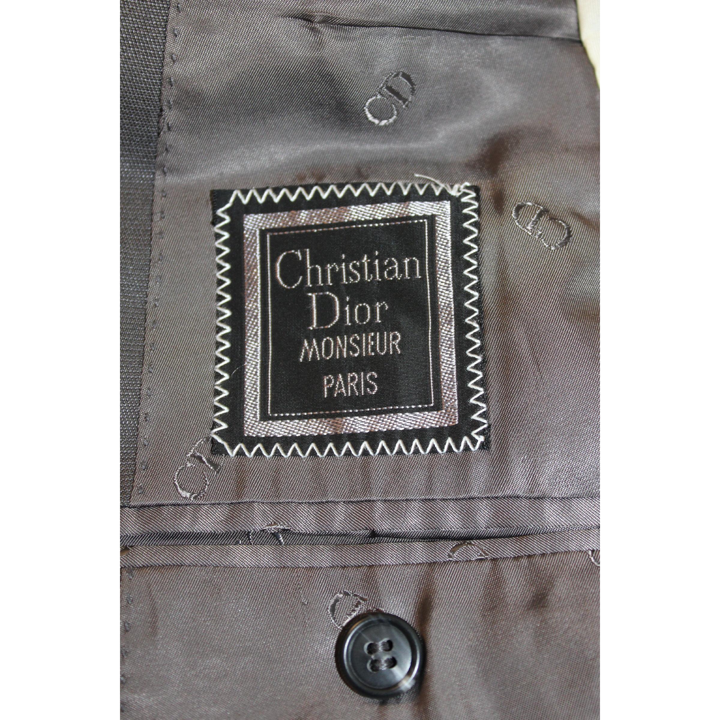 Men's 1980s Christian Dior Monsieur Jacket Pinstripe Silk Vintage Gray