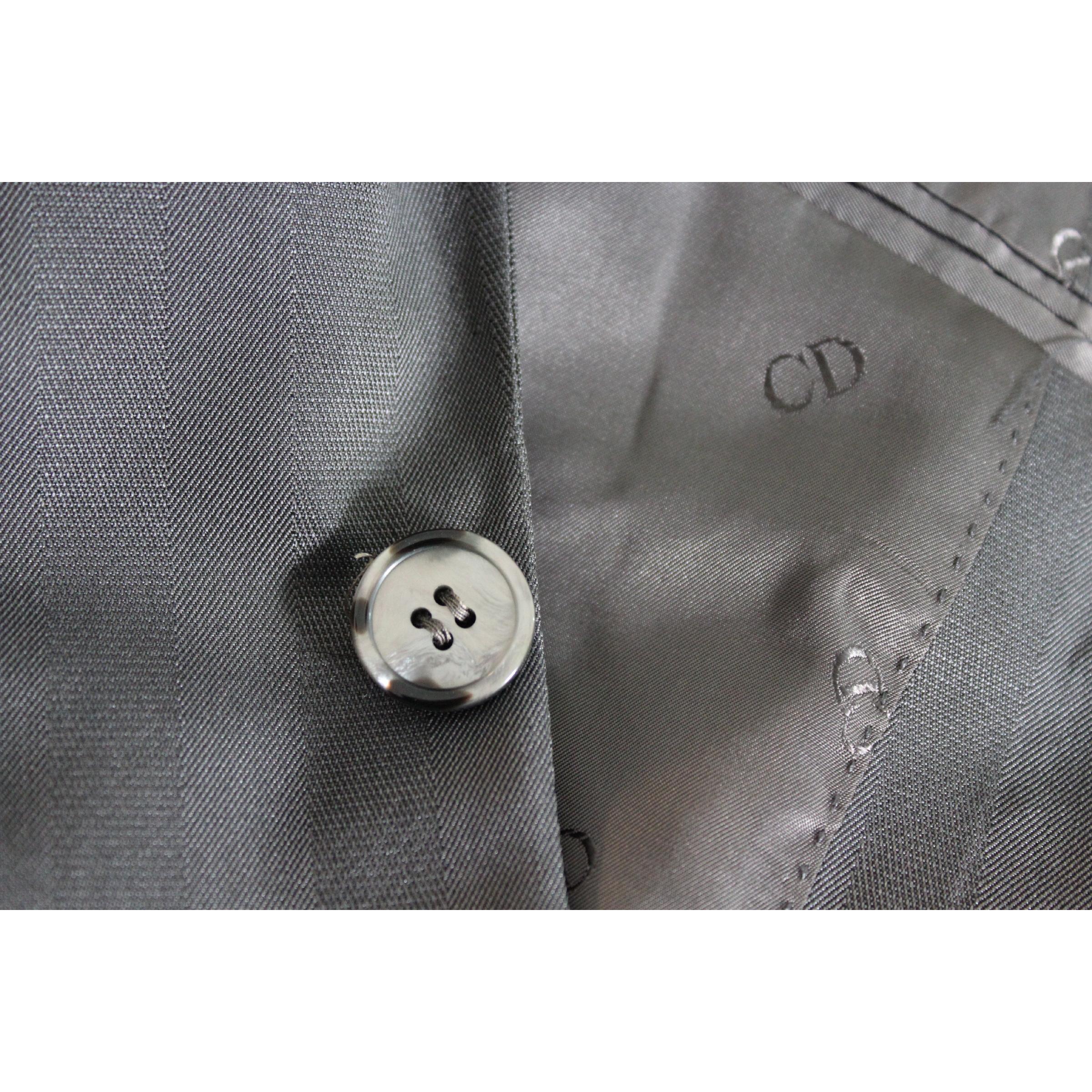 1980s Christian Dior Monsieur Jacket Pinstripe Silk Vintage Gray 2