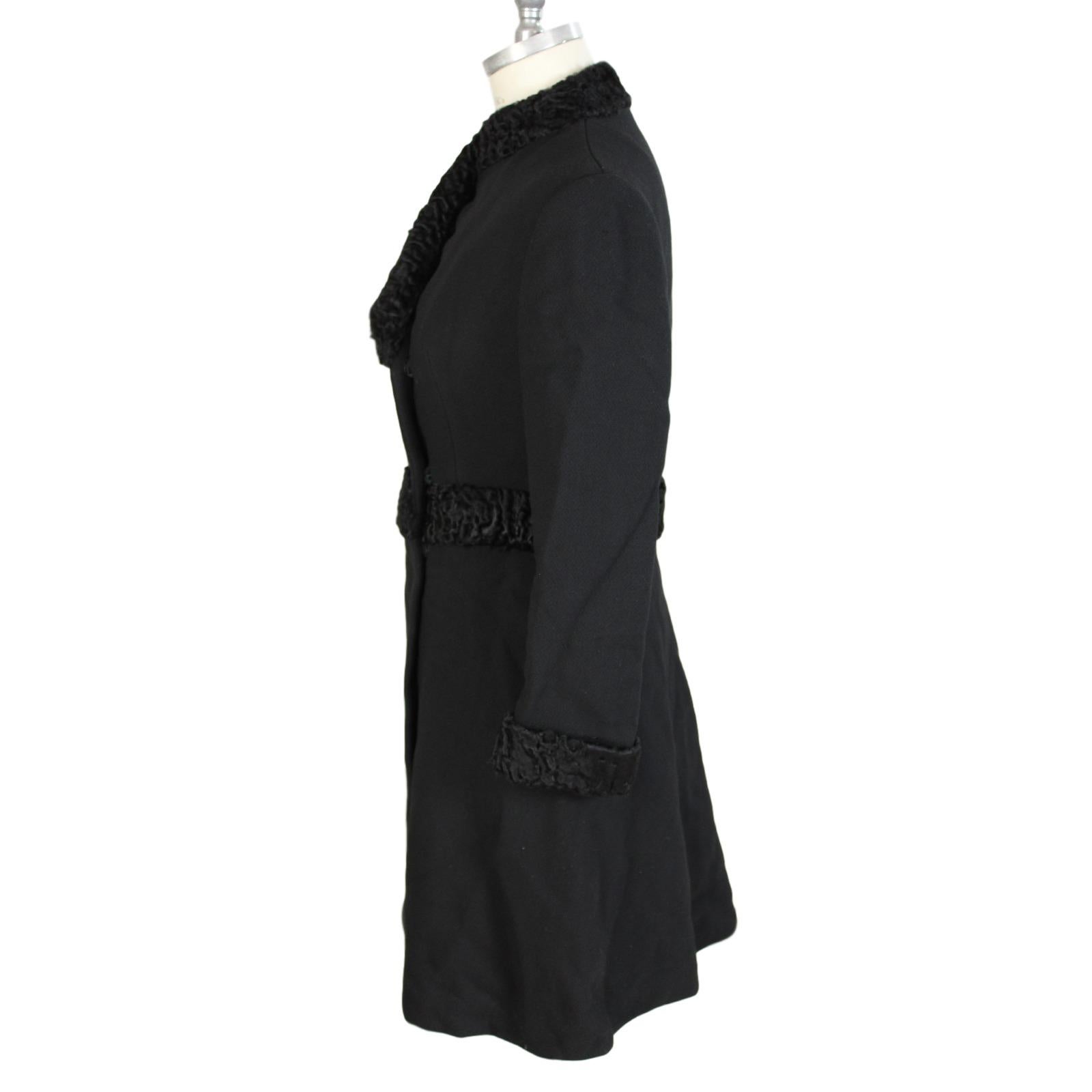 1980s Genny by Versace Black Astrakhan Fur Dress Coat In Excellent Condition In Brindisi, Bt