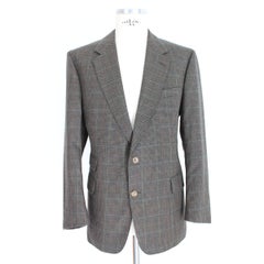 1980s Burberry Green Black Tweed Wool Jacket